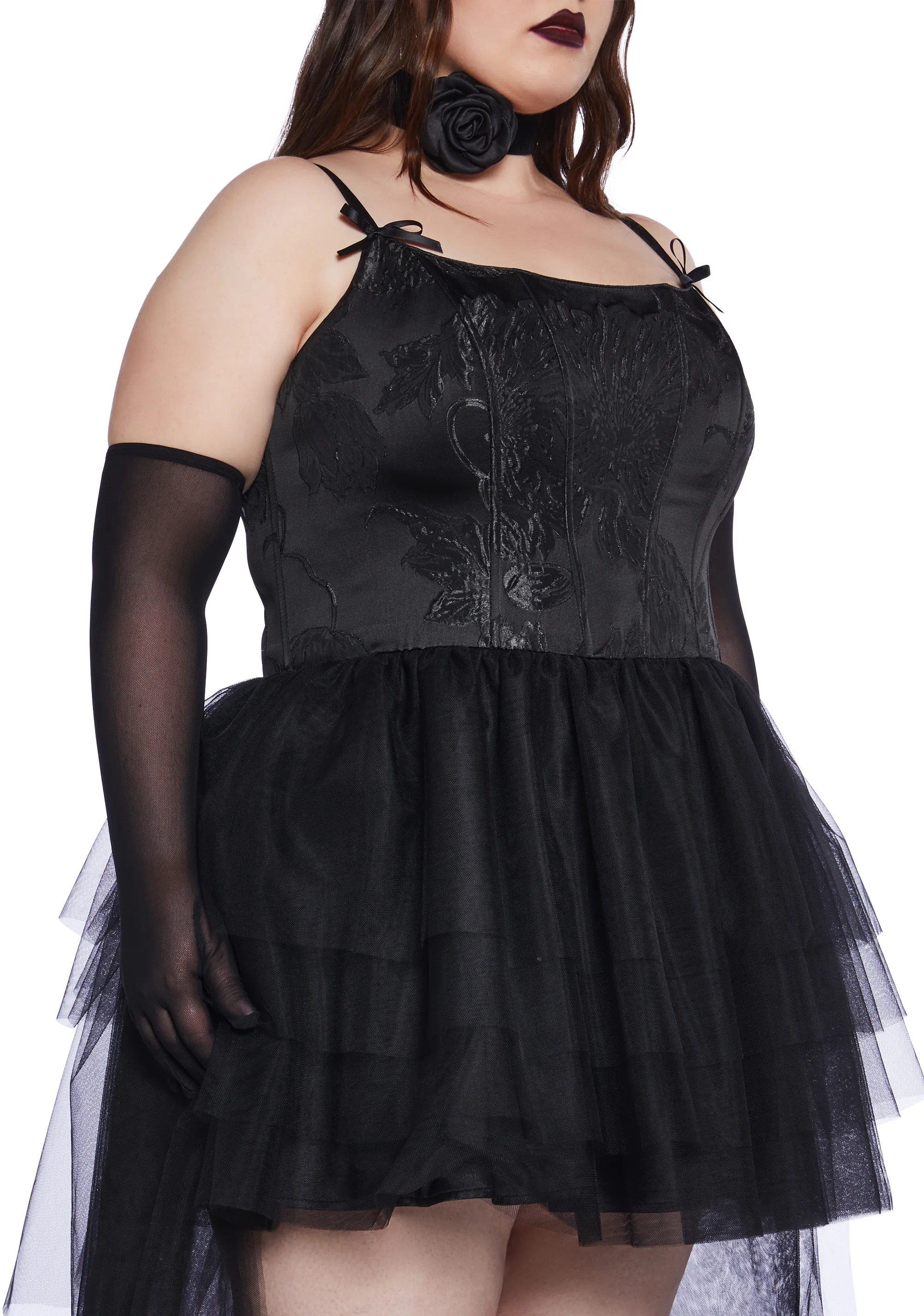 Plus Lunar Enchantment High-Low Dress And Gloves Set - Image 2