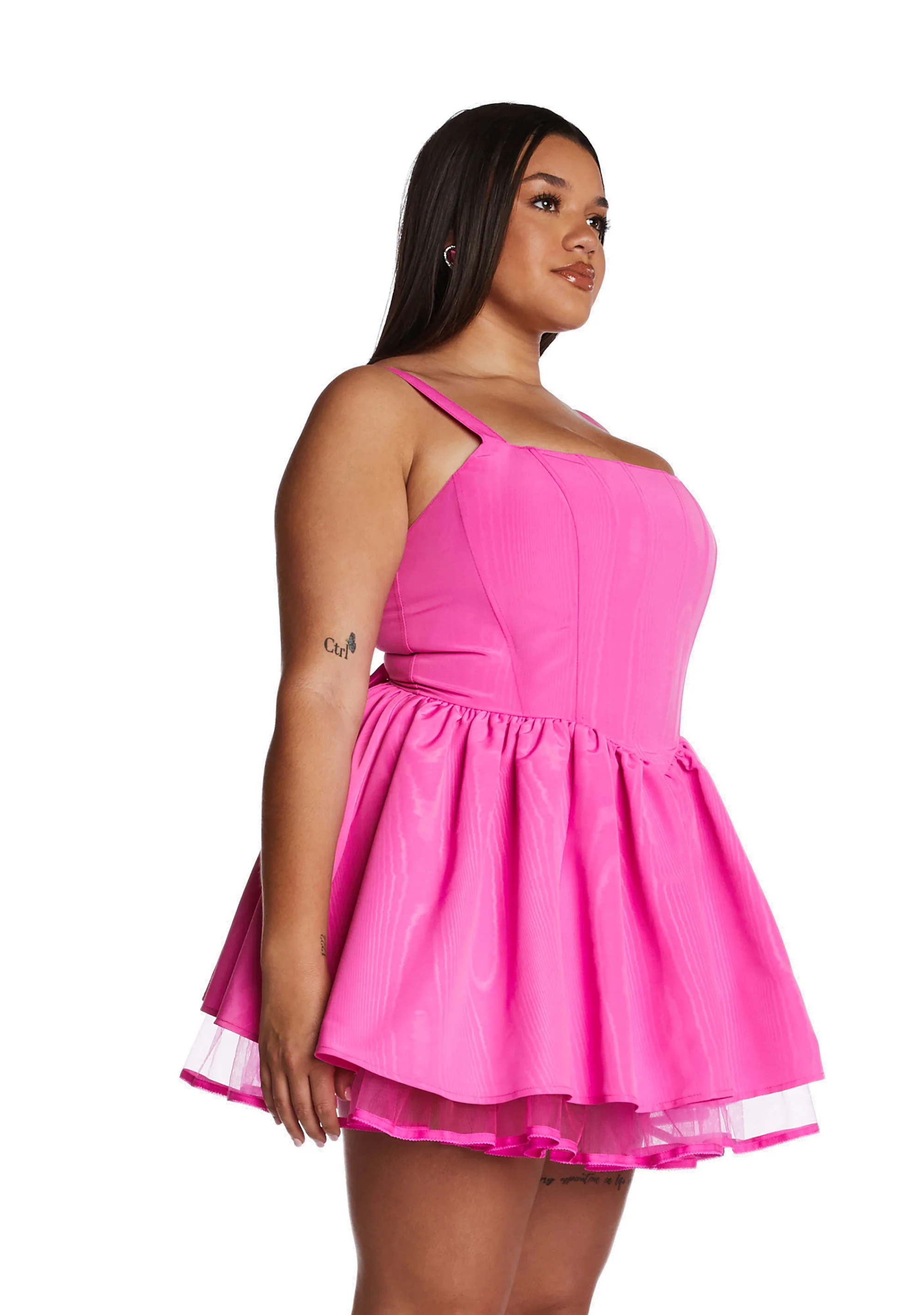 Plus Magic Moves Corset Dress- Hot Pink - Image 5