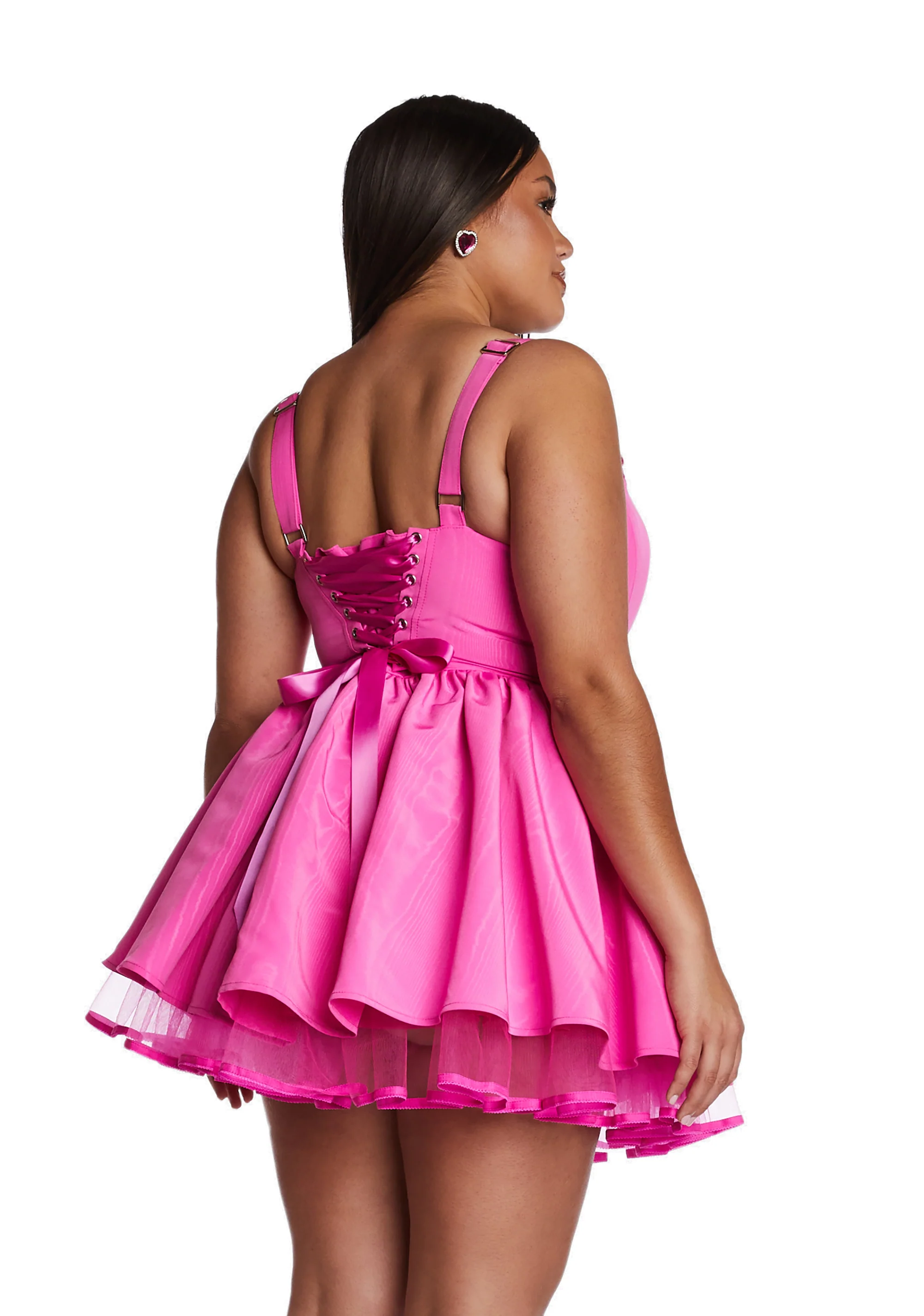 Plus Magic Moves Corset Dress- Hot Pink - Image 6