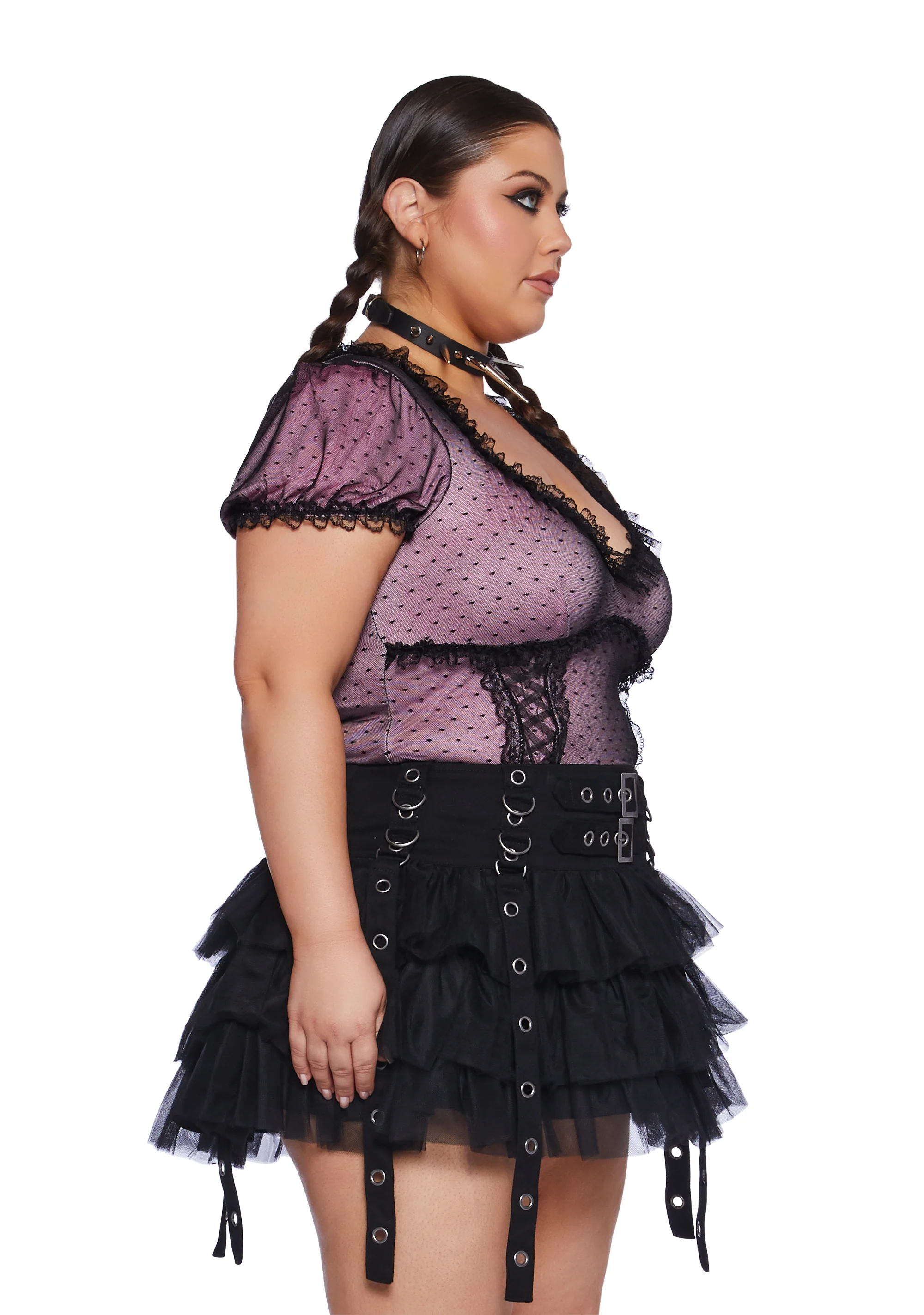 Plus Midnight Romance Short Sleeve Top - Image 2