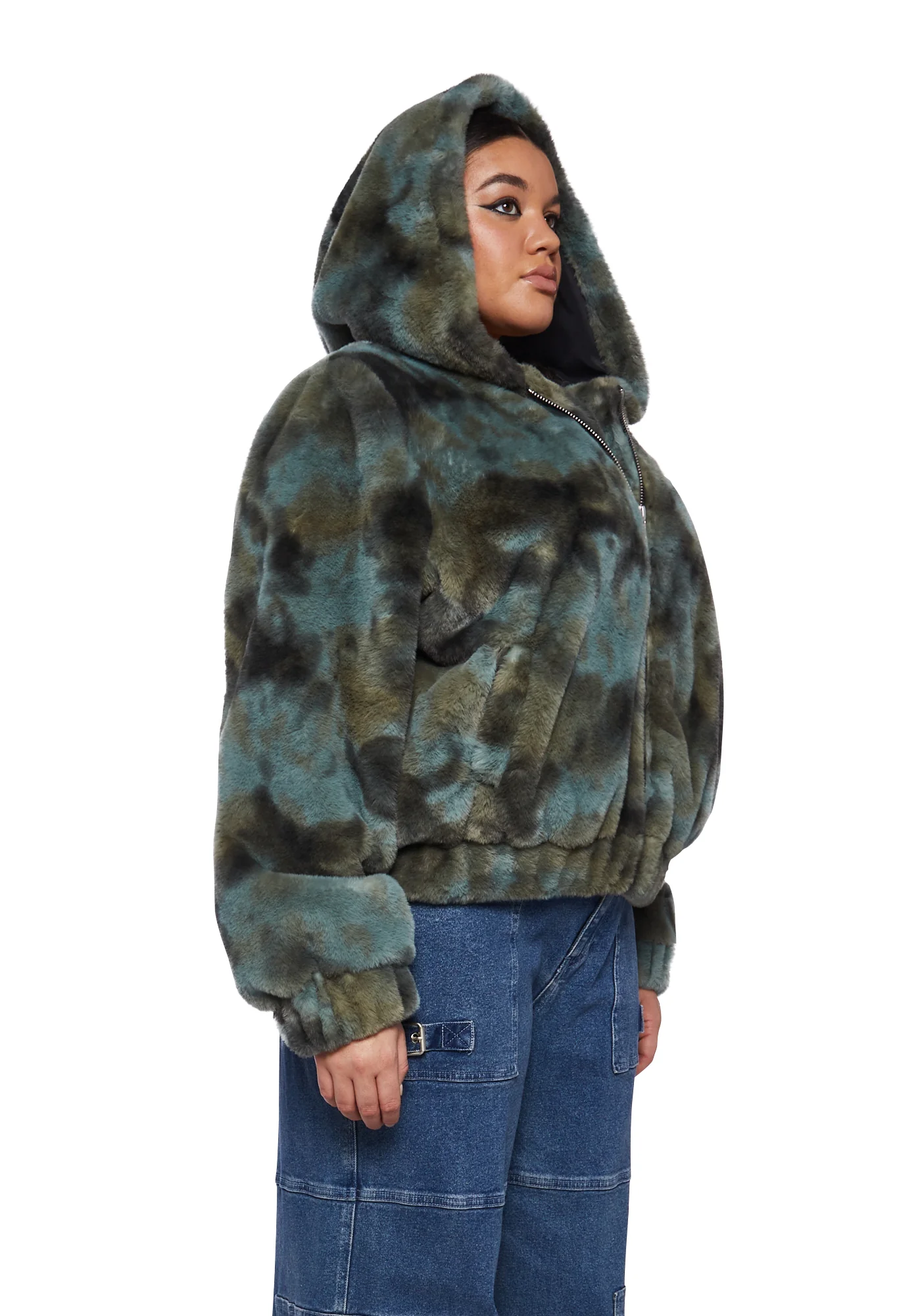 Plus Mythical Memories Faux Fur Hoodie - Image 3