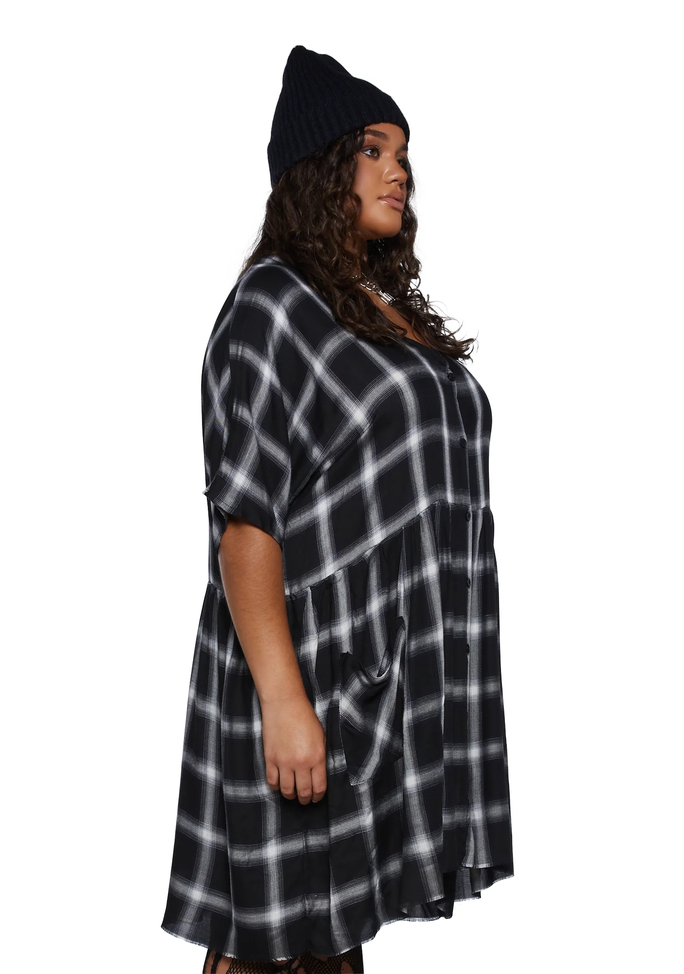 Plus Not Your Babydoll Plaid Dress - Image 3
