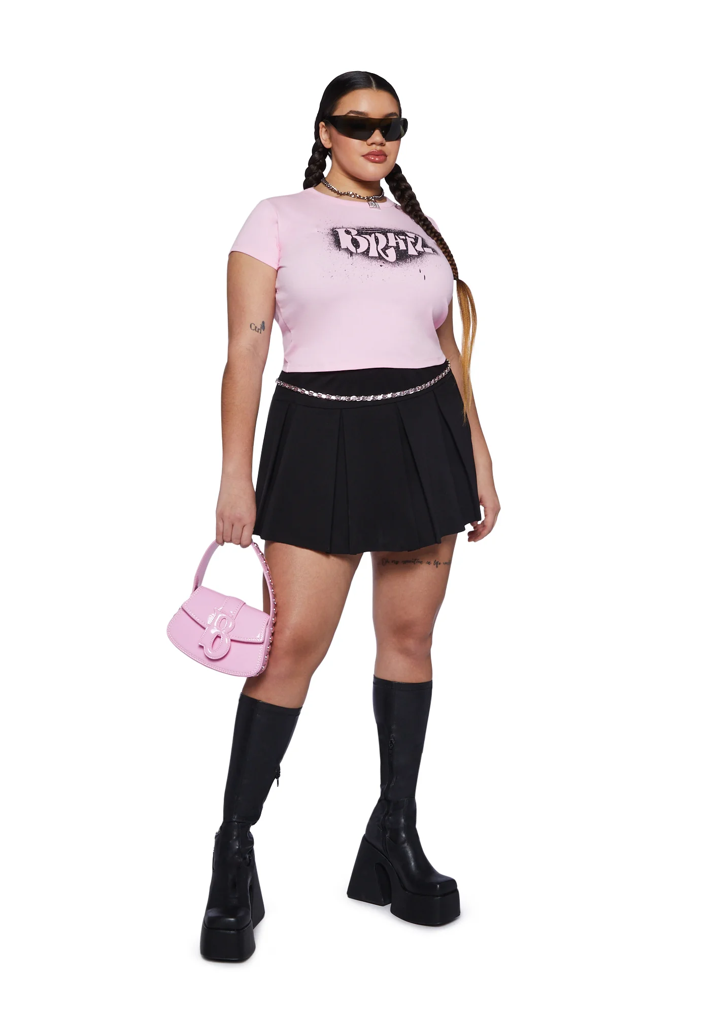 Plus Only Girls Baby Tee-Pink - Image 2