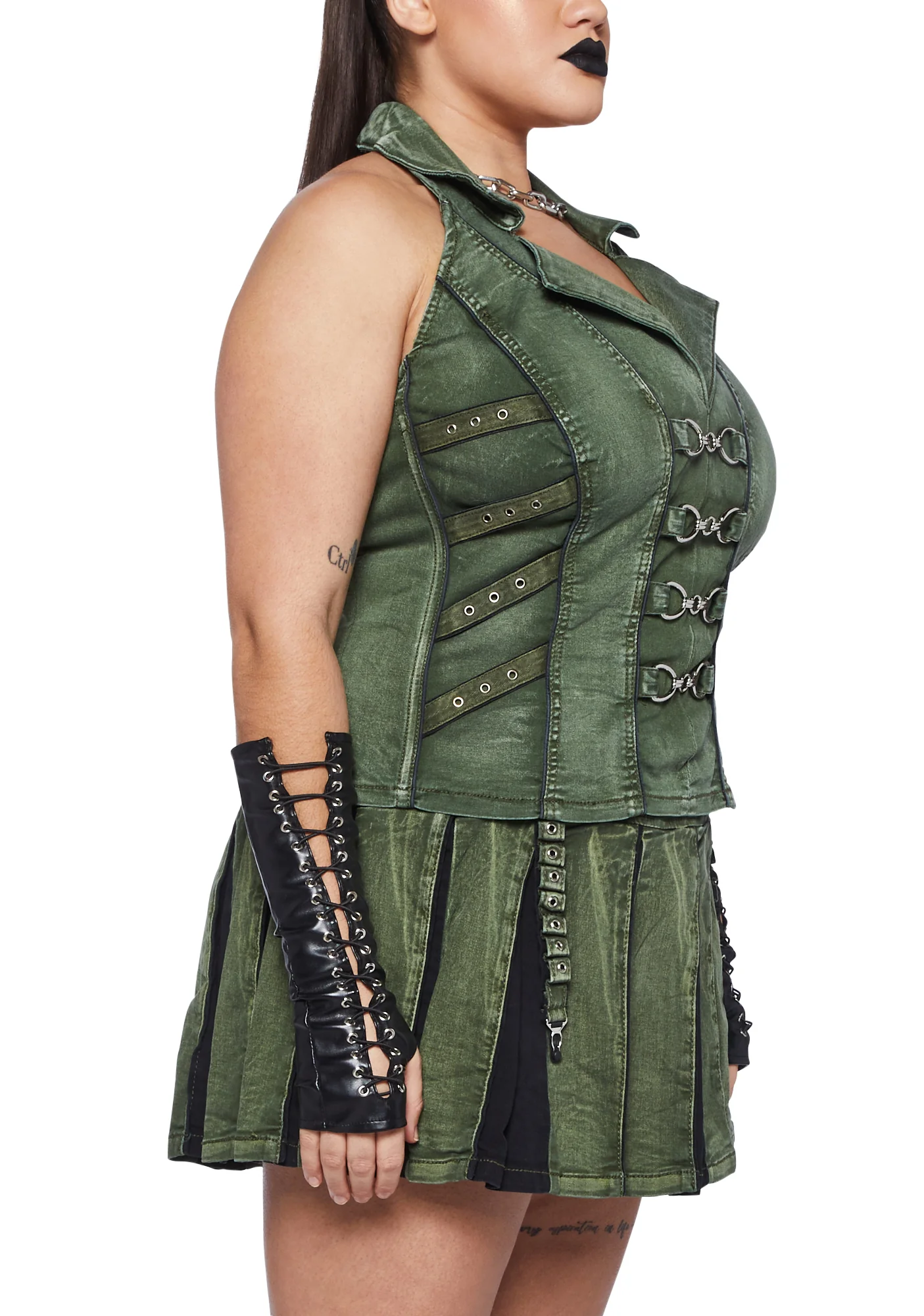 Plus Peace Corset Vest - Green - Image 5