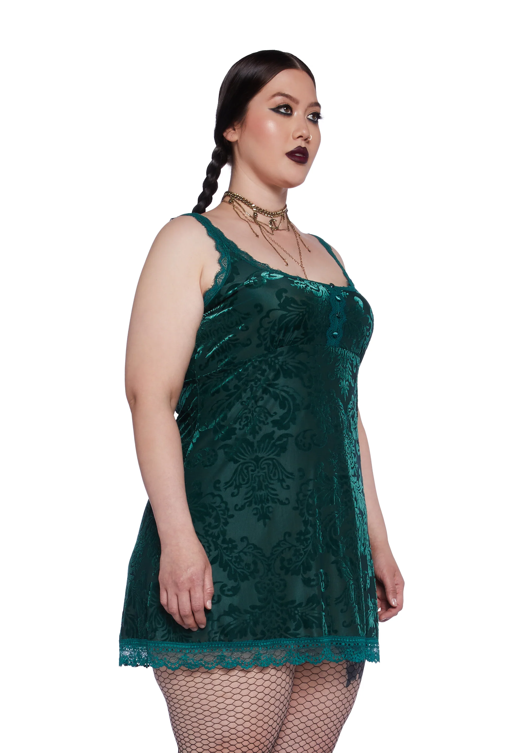 Plus Practical Magic Velvet Dress - Image 3