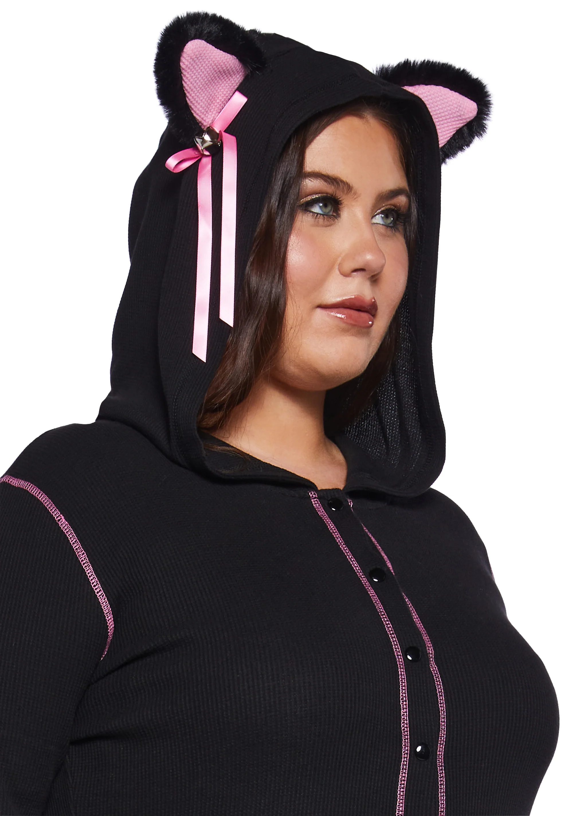 Plus Purrfectly Dark Cat Romper - Image 5