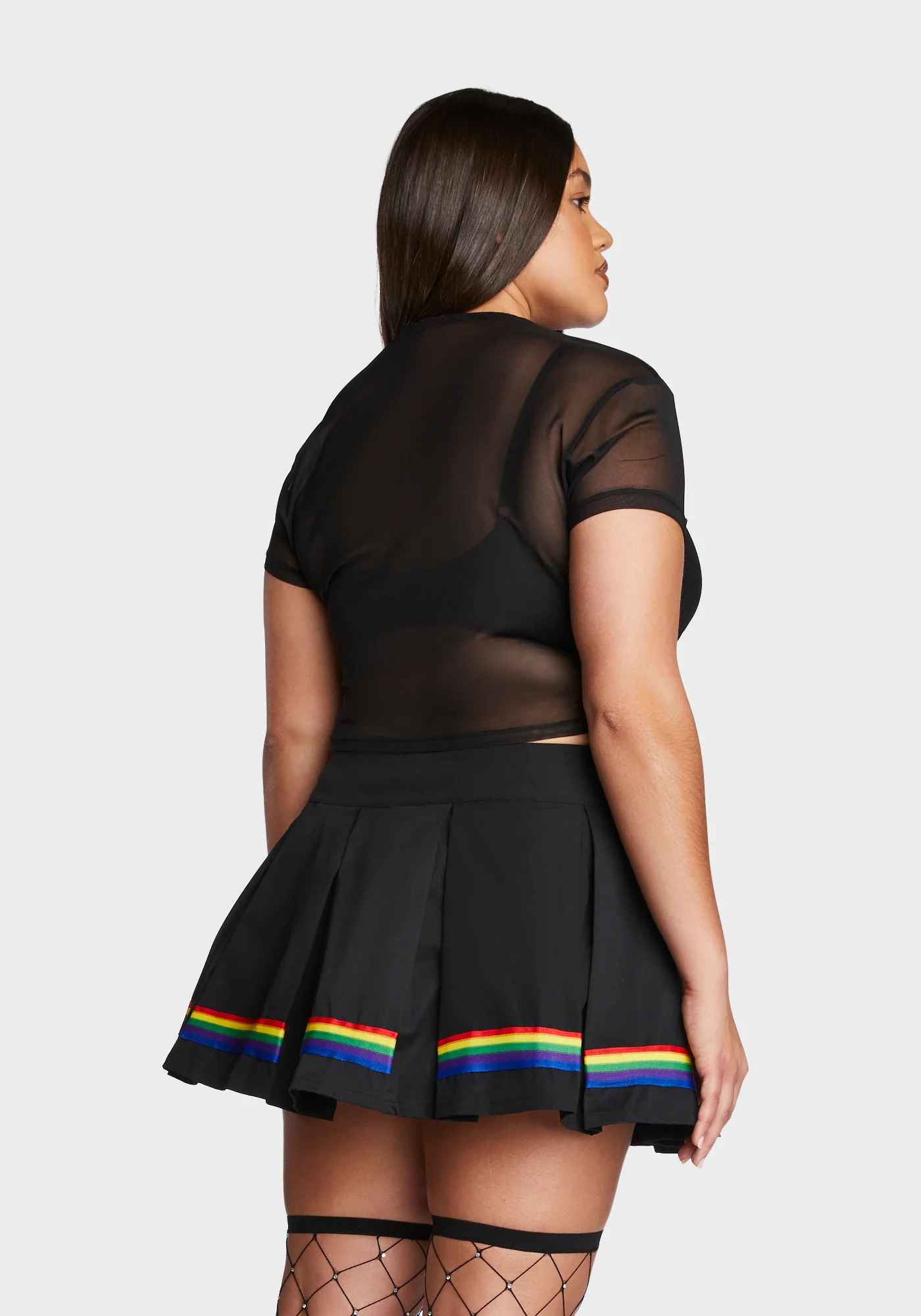 Plus Queer Pride Mesh Top - Image 4