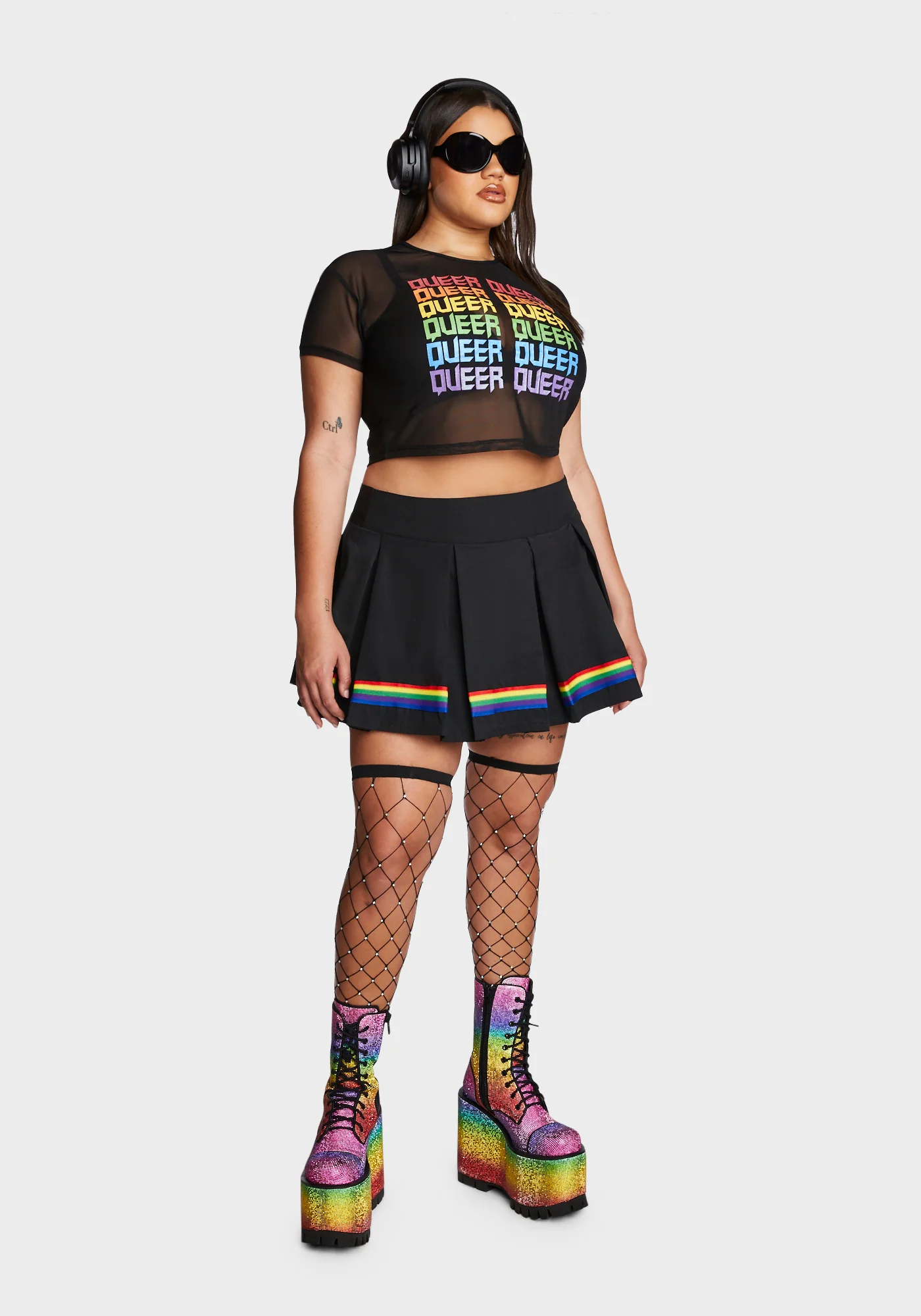 Plus Queer Pride Mesh Top - Image 5