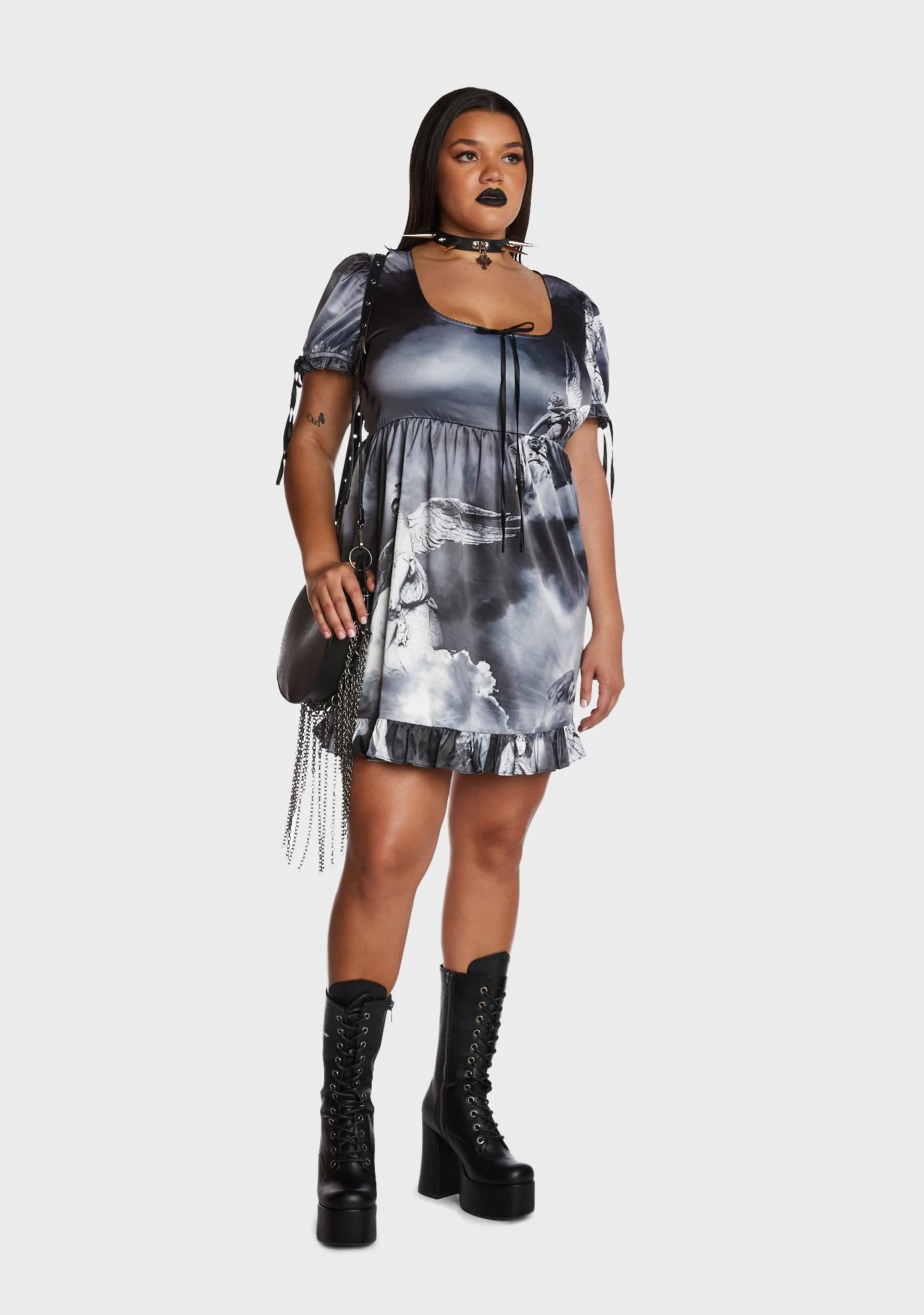 Plus Revenant Faces Babydoll Dress - Image 2