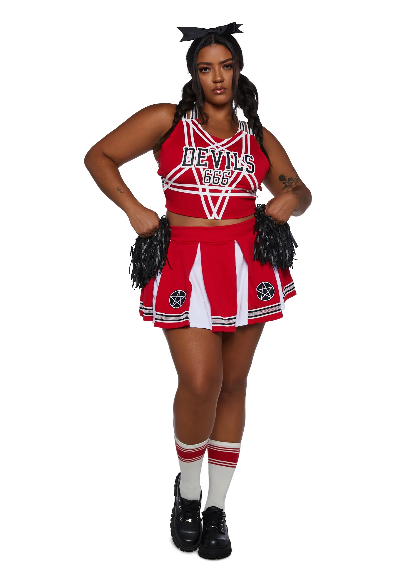 Plus Satan's Cheerleader Costume Set - Image 2