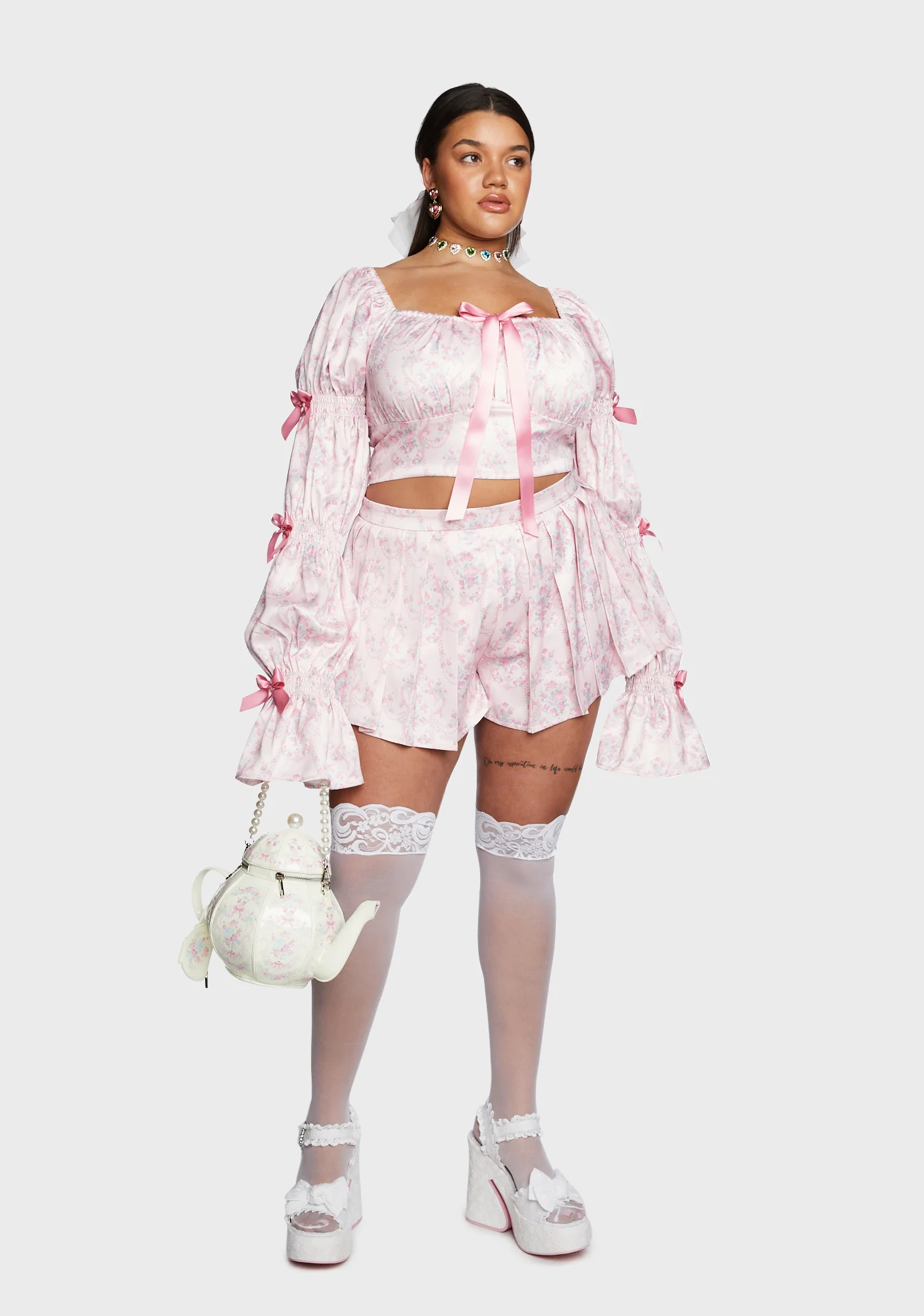 Plus Scandal Sheet Long Sleeve Top - Pink - Image 3