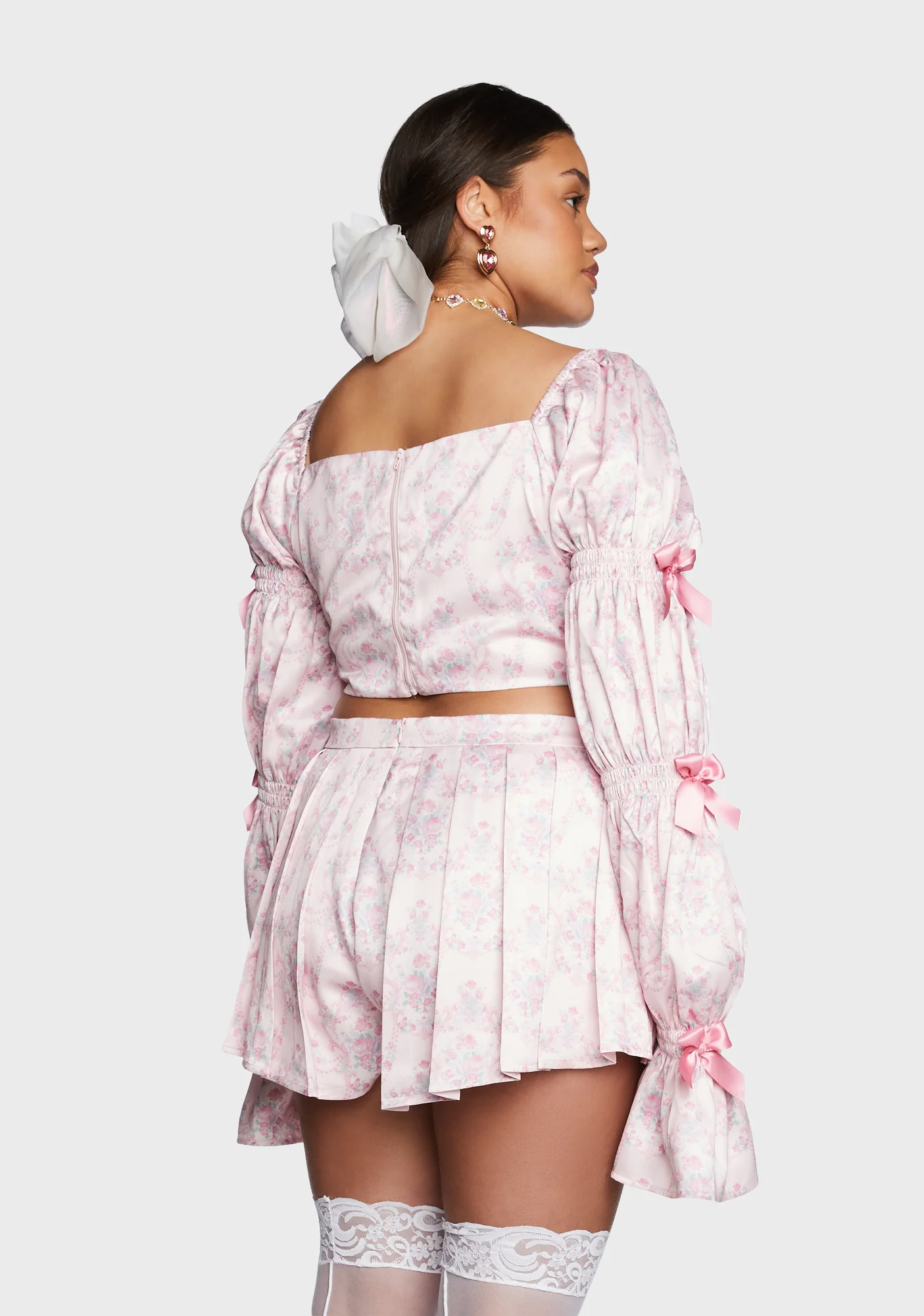 Plus Scandal Sheet Long Sleeve Top - Pink - Image 4