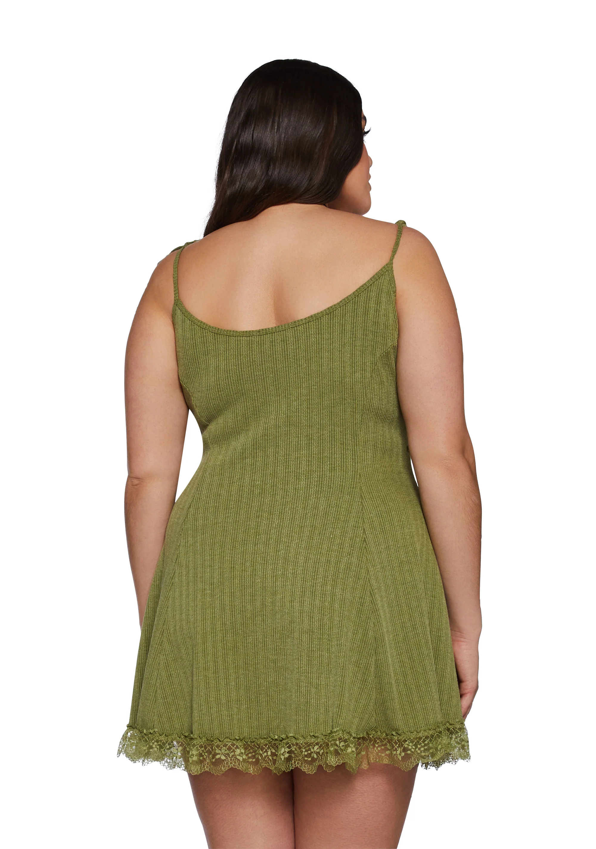 Plus Without A Care Fit N' Flare Dress - Green - Image 4