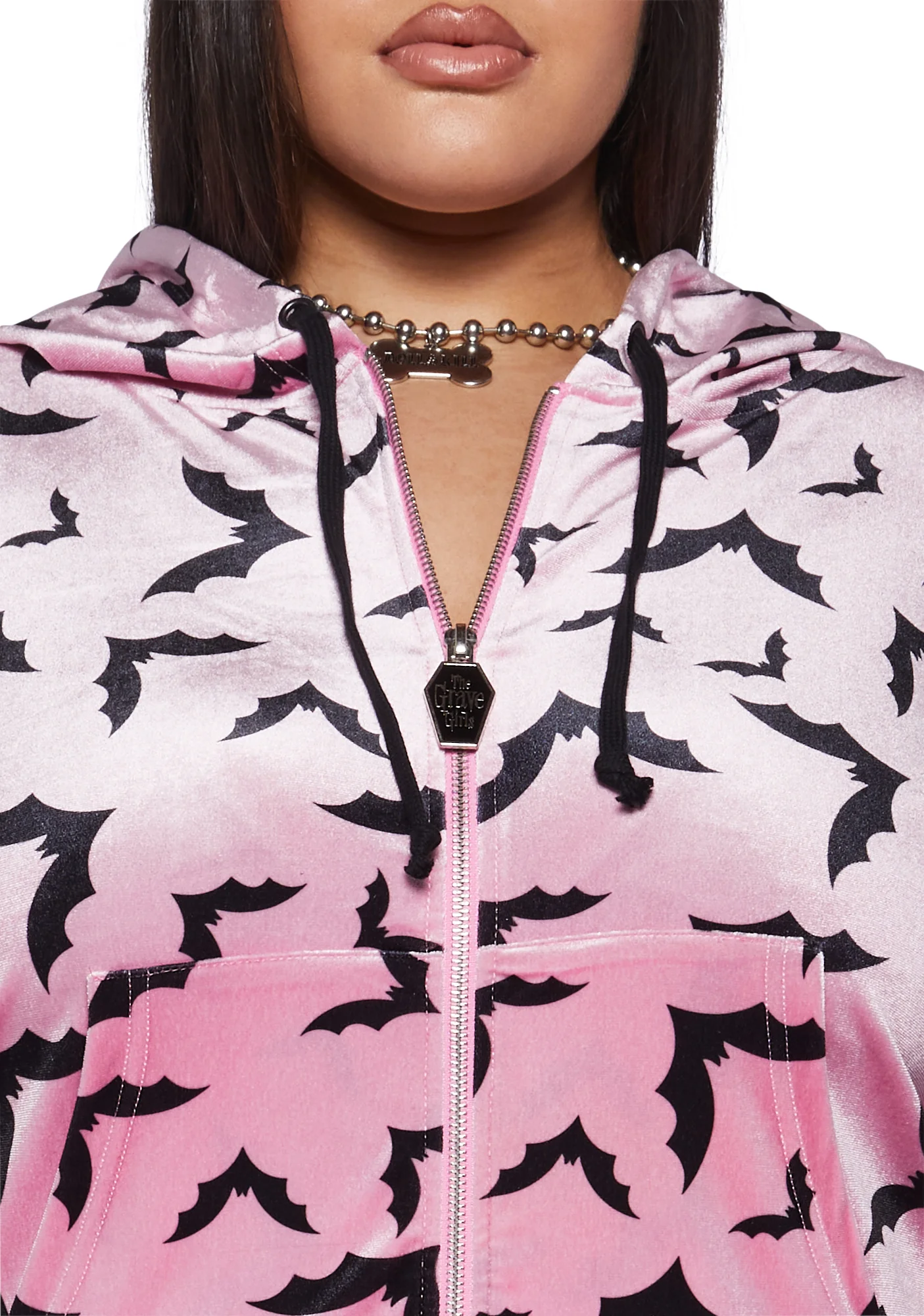Plus Sweet Bat Behavior Cropped Hoodie - Image 5