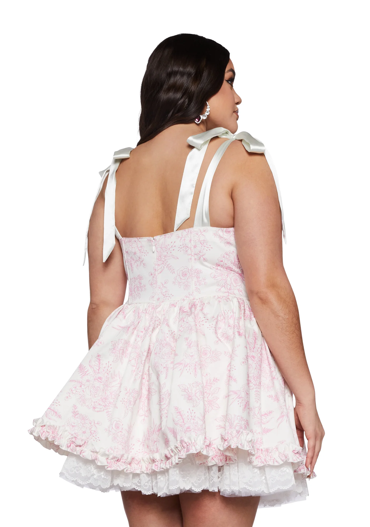 Plus Takes The Cake Mini Dress - Pink Floral - Image 4