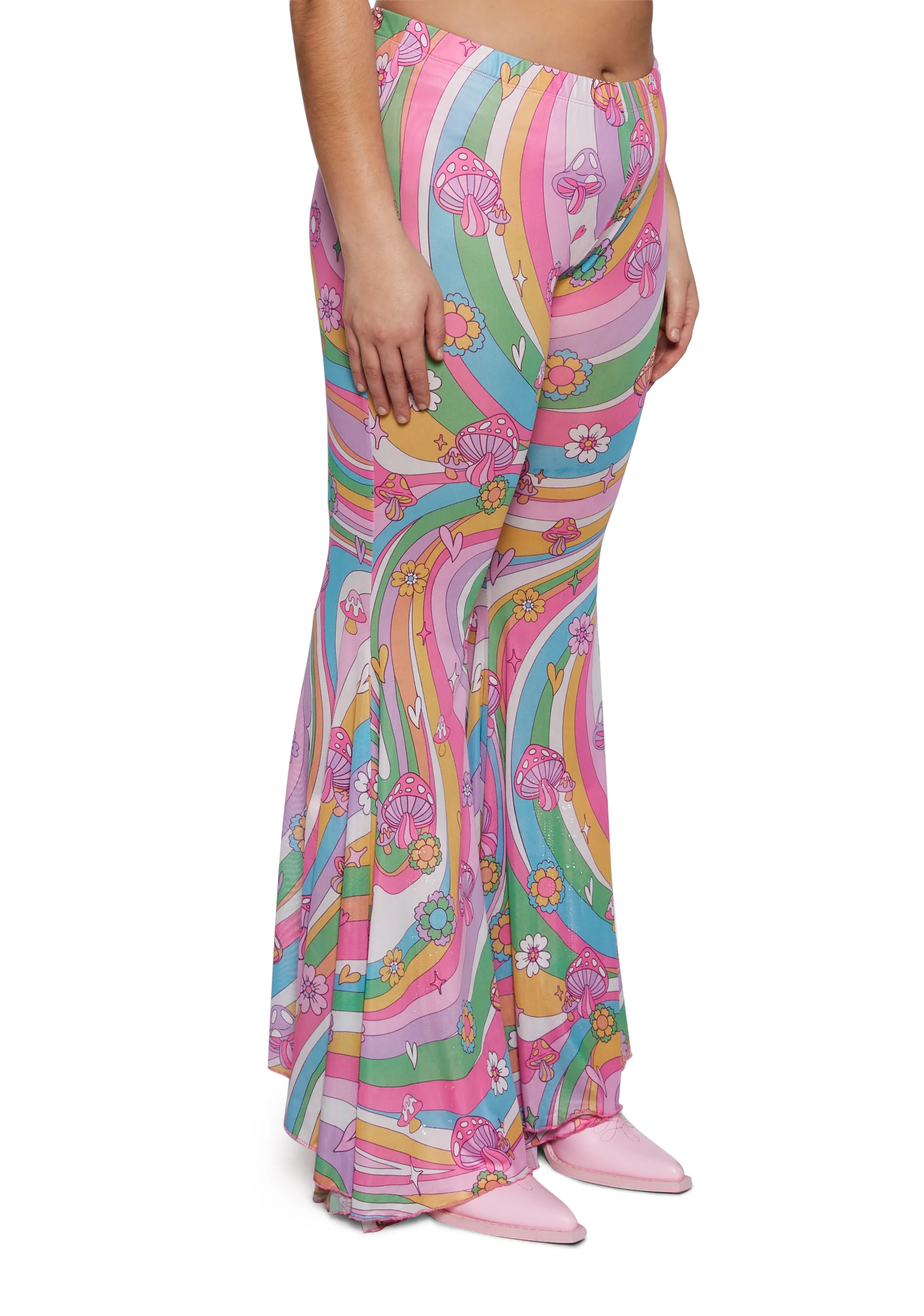 Plus Technicolor Dreams Flare Pants - Image 3