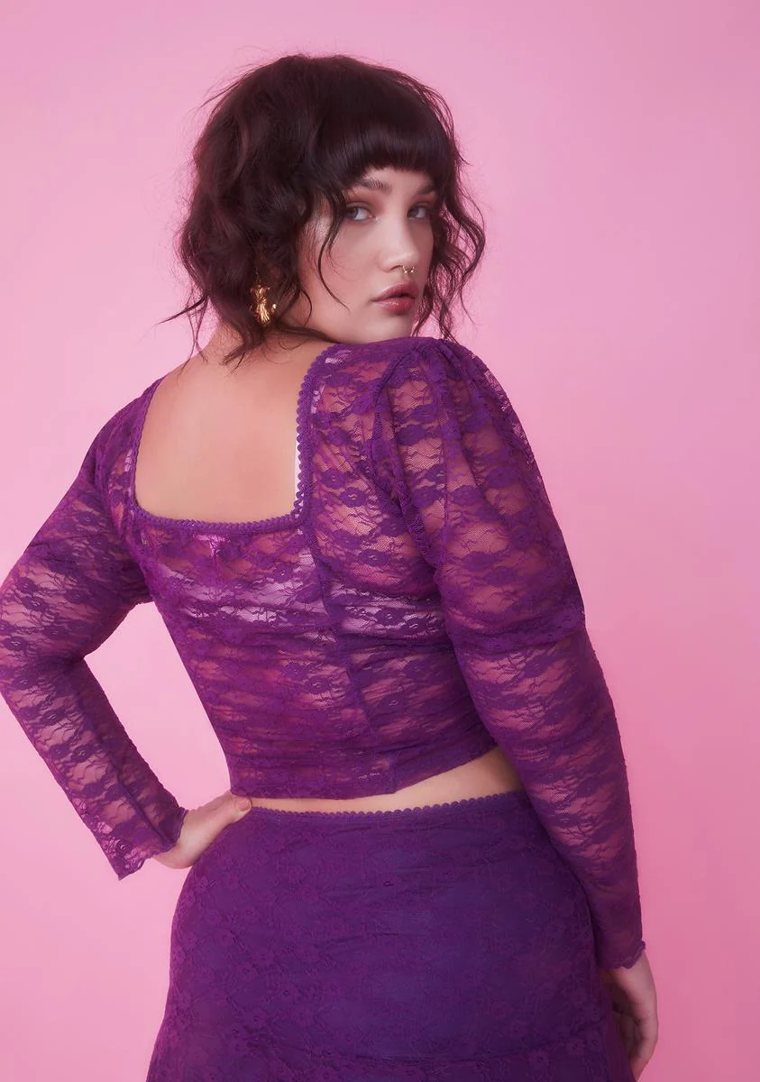 Plus This Provincial Life Lace Crop Top - Image 4