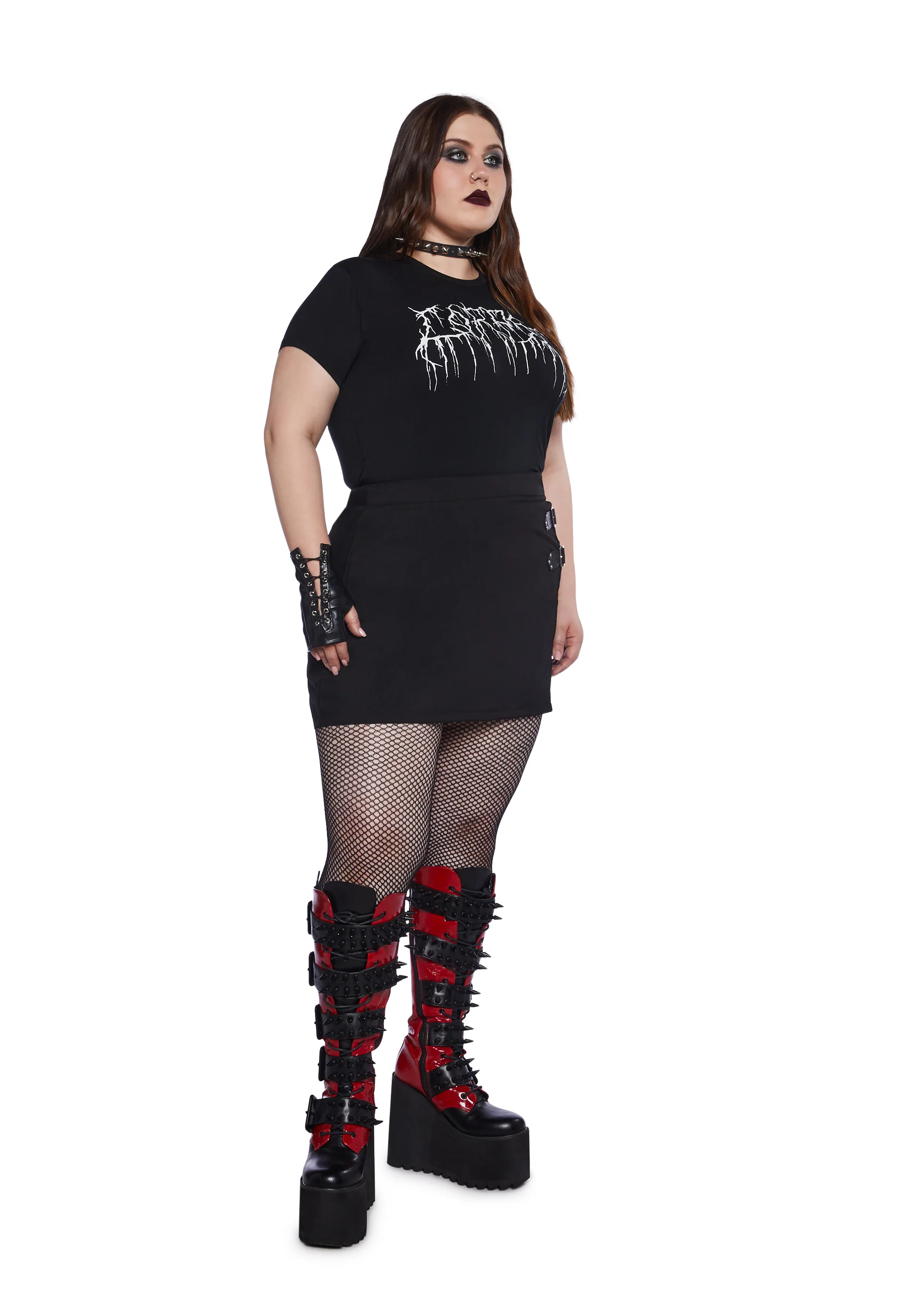 Plus Twilight Doom Mini Skirt - Black - Image 2