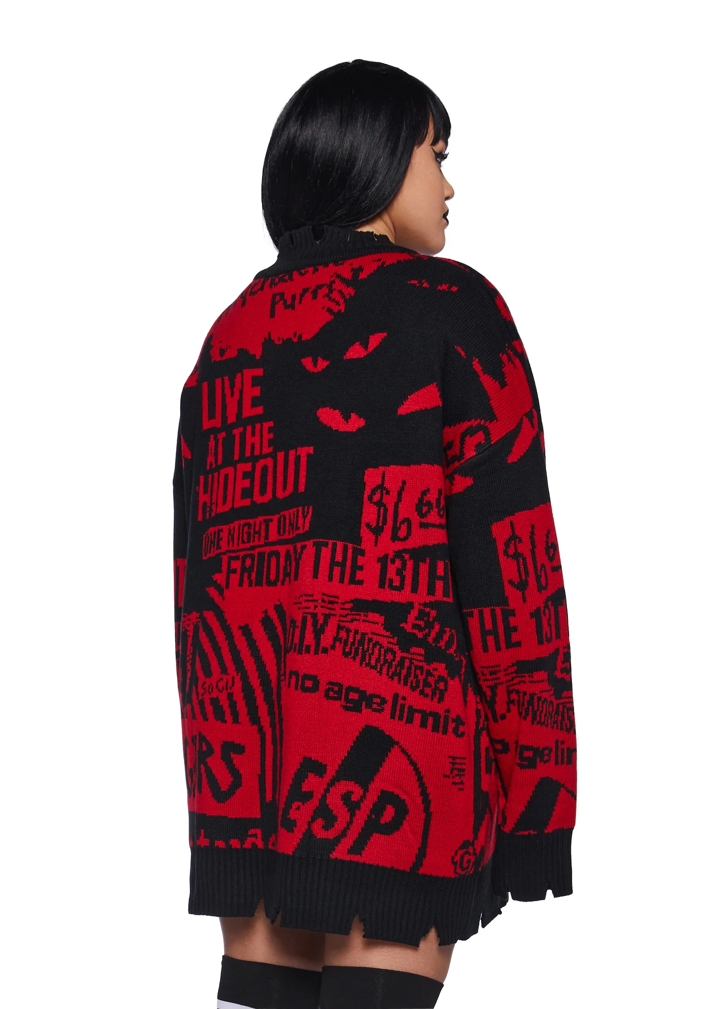 Plus Underground Rockstar Intarsia Sweater - Image 4