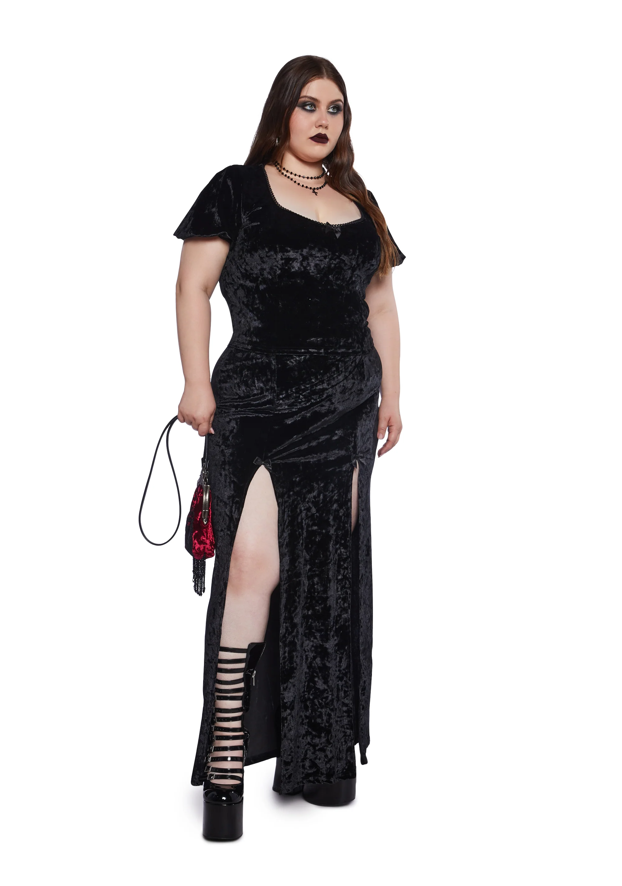 Plus Time Stands Still Maxi Skirt-Black - Image 2