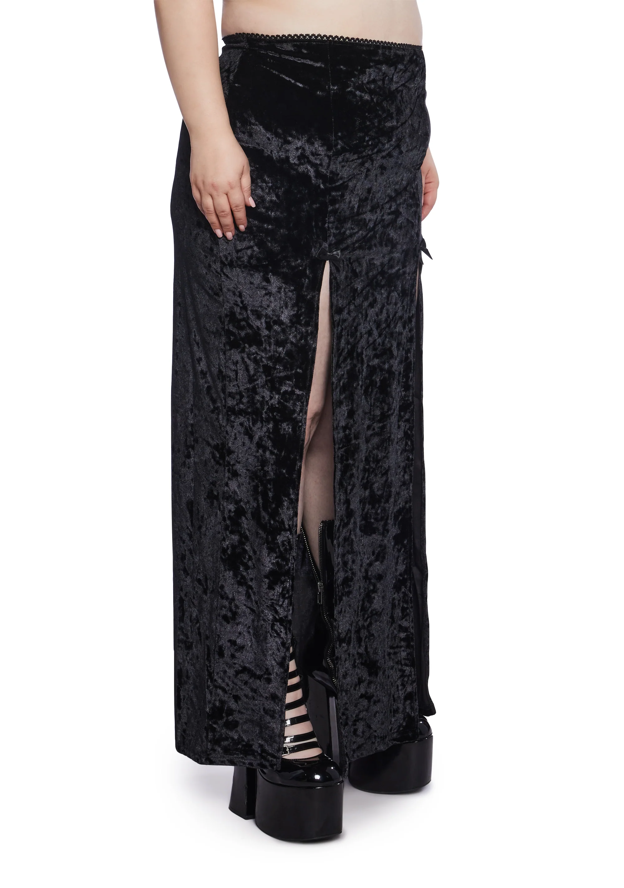 Plus Time Stands Still Maxi Skirt-Black - Image 4