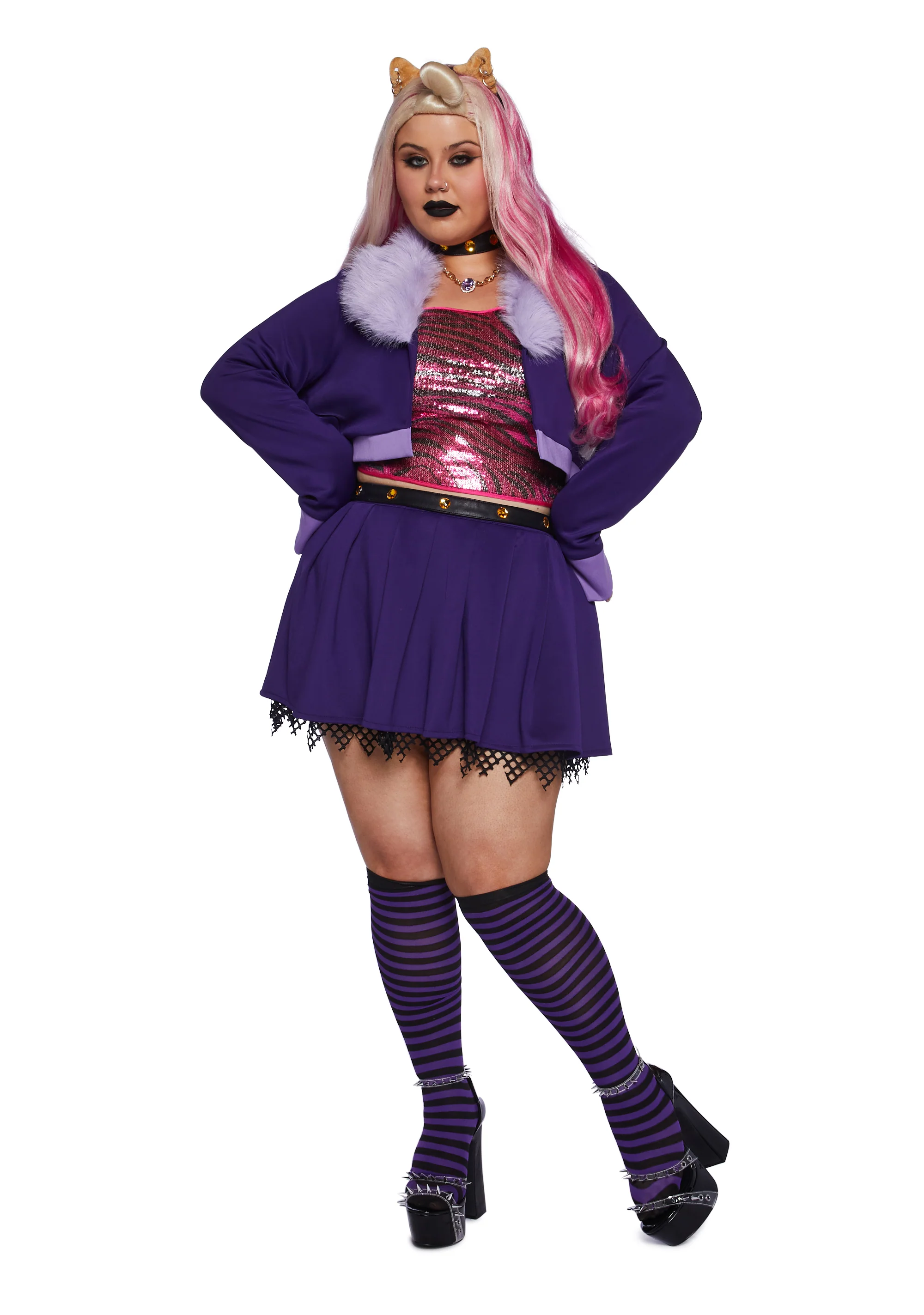 Plus Werewolf High School Student Premium Costume And Wig Set - Image 2