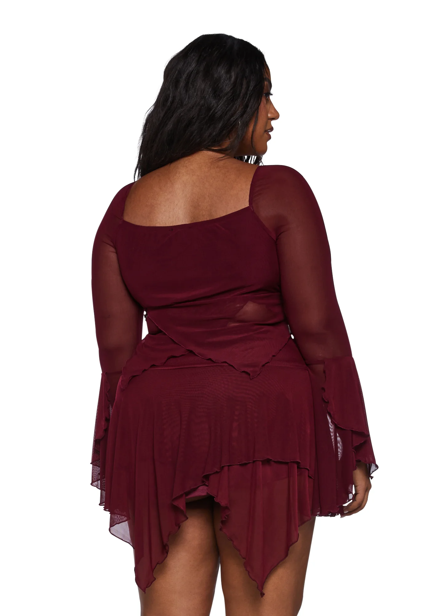 Plus Wild Attraction Mesh Top-Red - Image 4