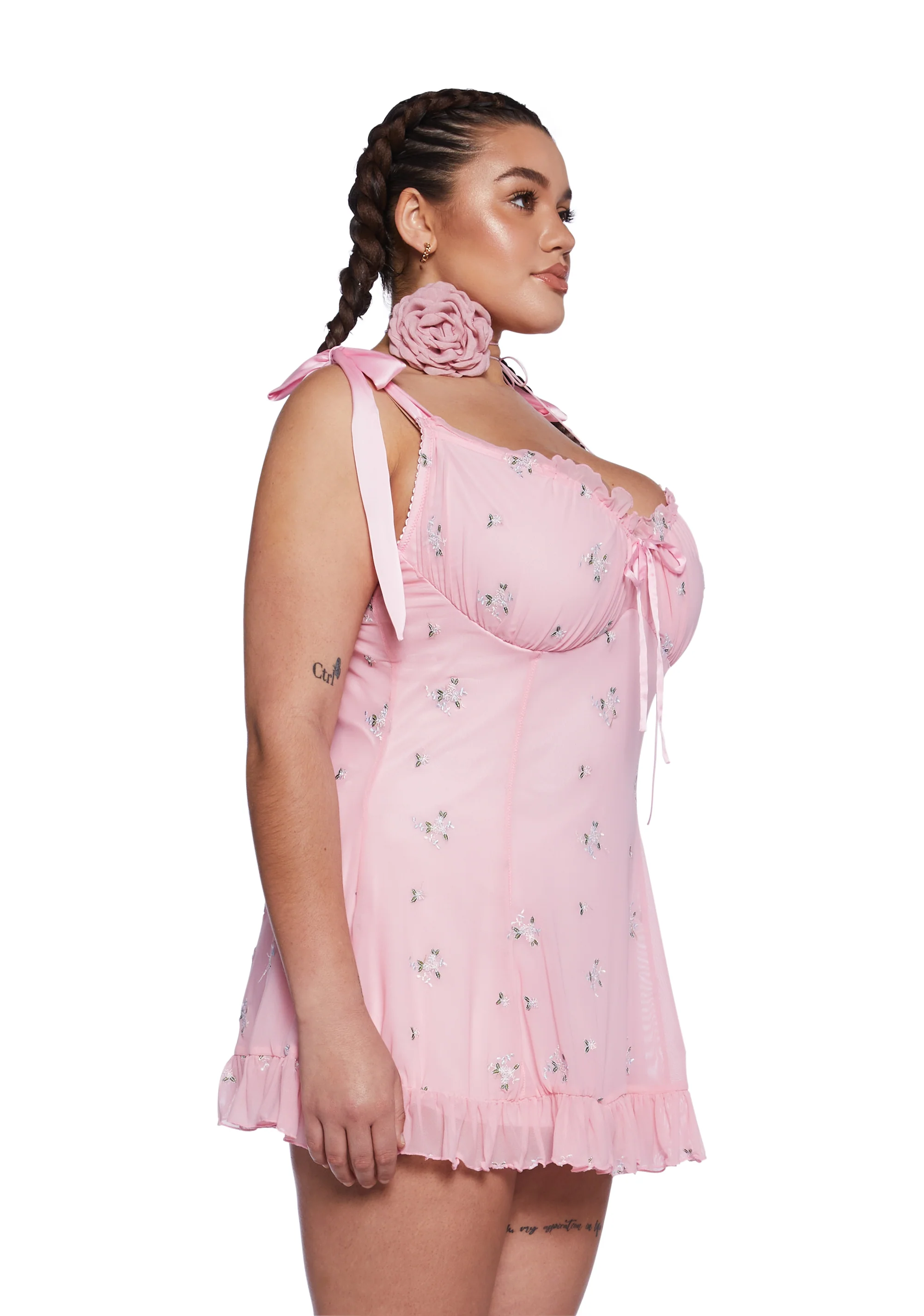 Plus Wildflower Fables Mini Dress - Pink - Image 3