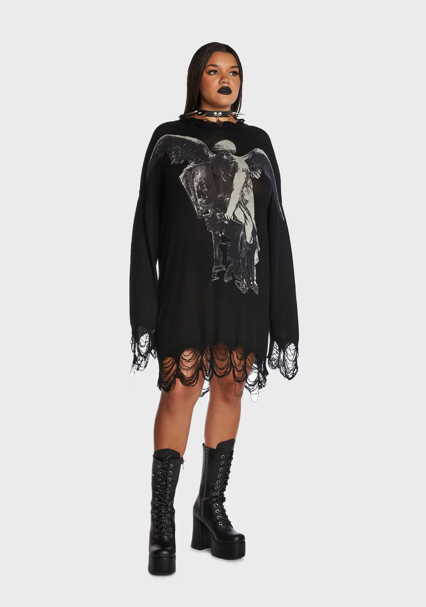 Plus Winged Defeat Oversized Sweater - Image 5