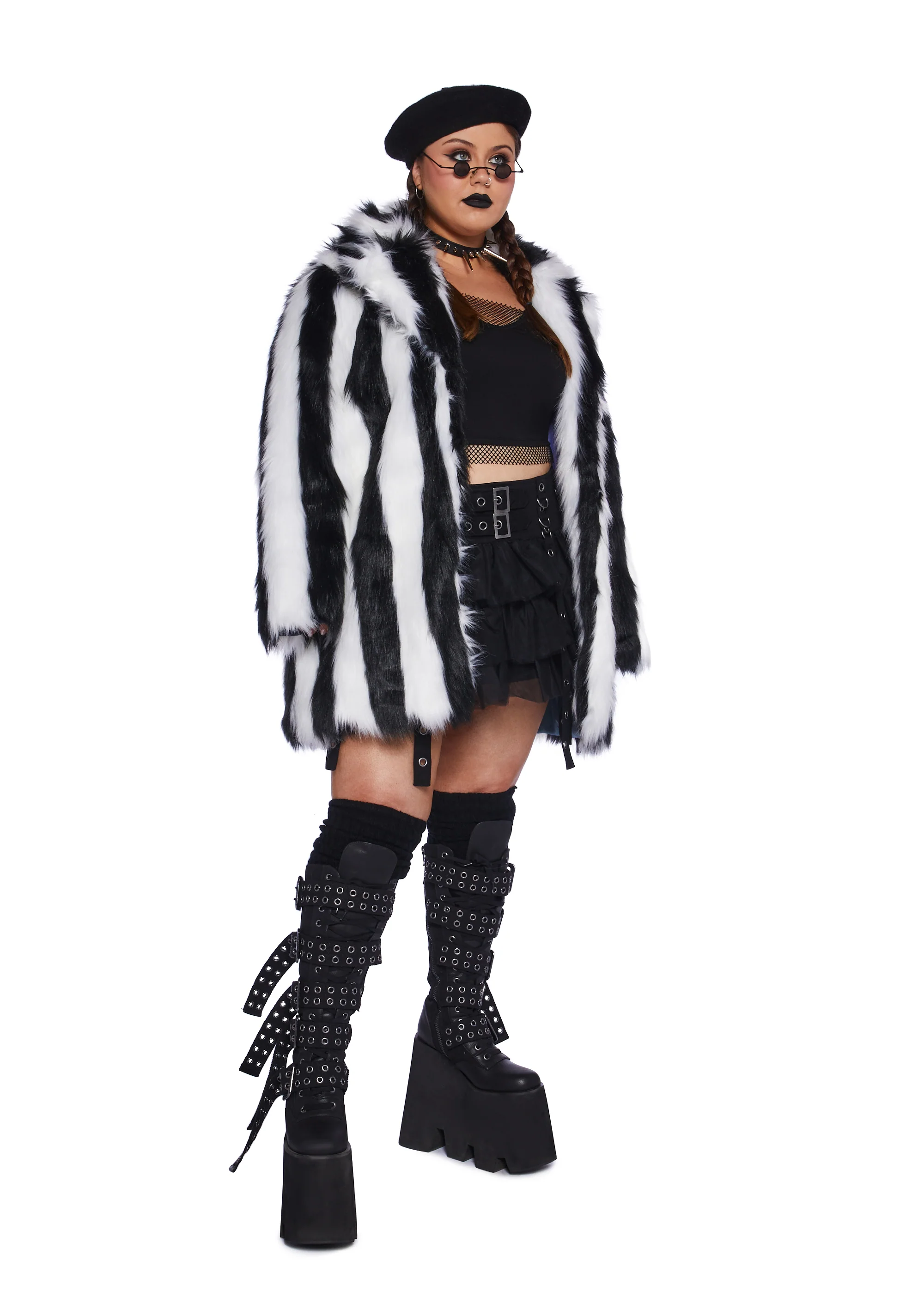 Plus Wreaking Havoc Faux Fur Coat - Image 5