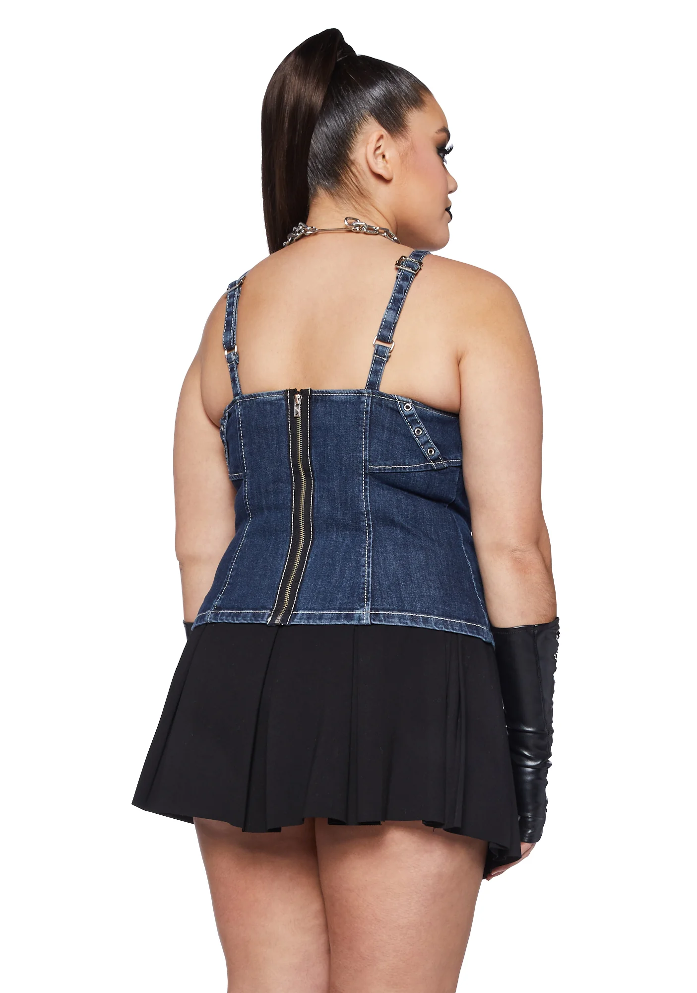 Plus X-Denim Corset Top - Image 4