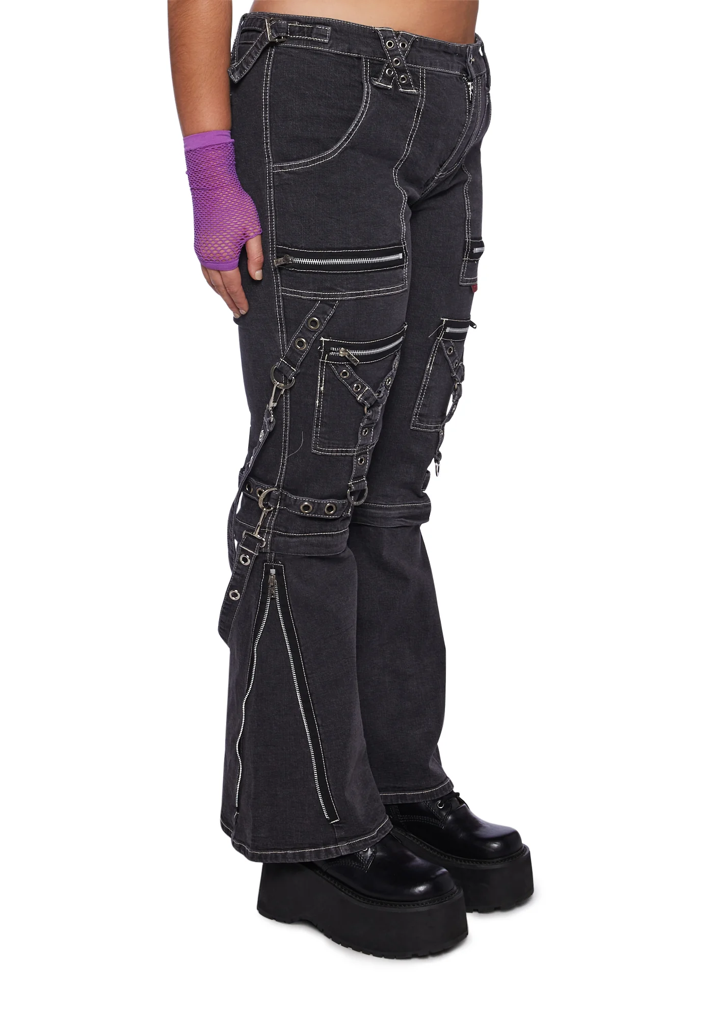 Plus Zip to Zip Pants - Black Denim - Image 3