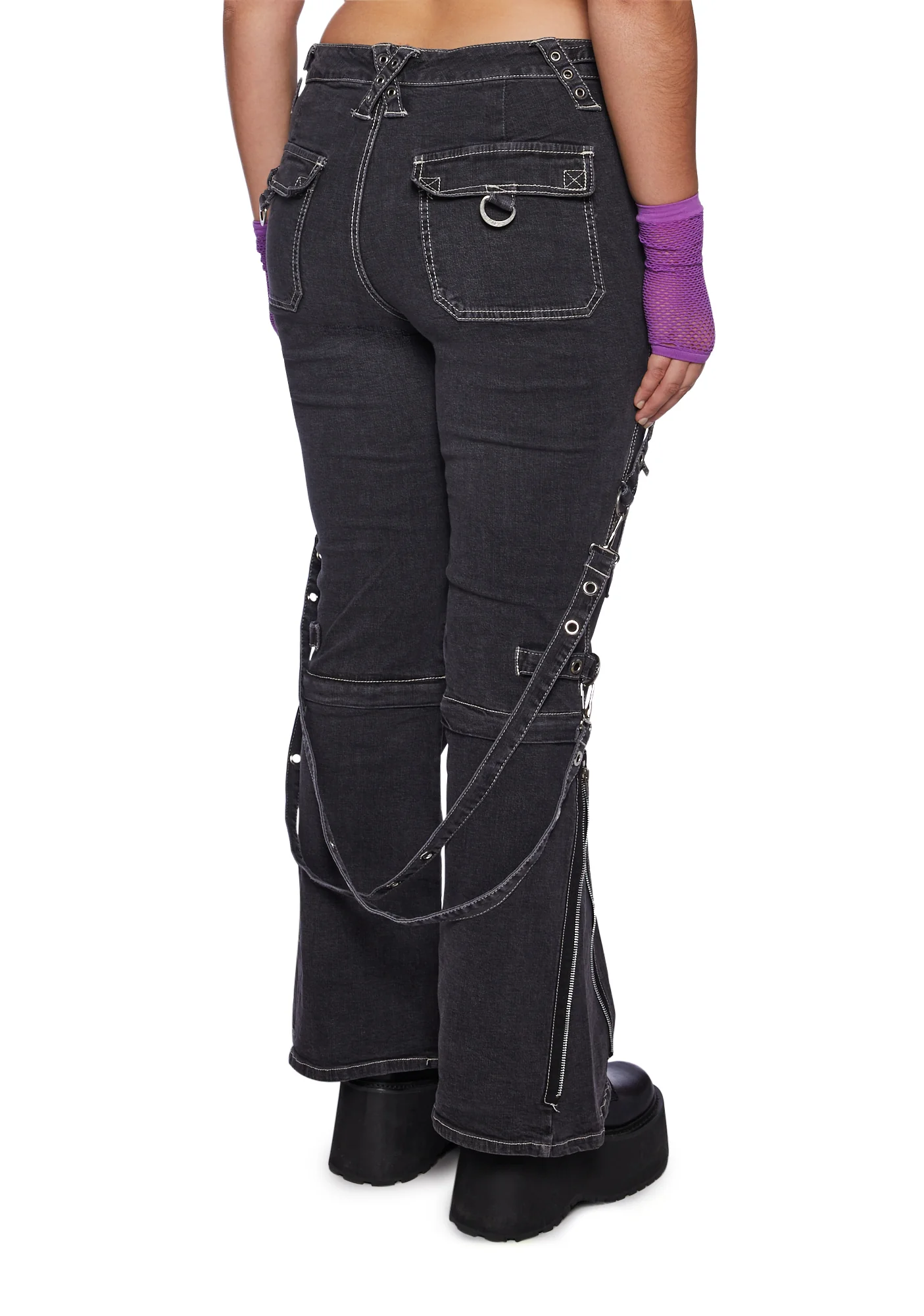 Plus Zip to Zip Pants - Black Denim - Image 4