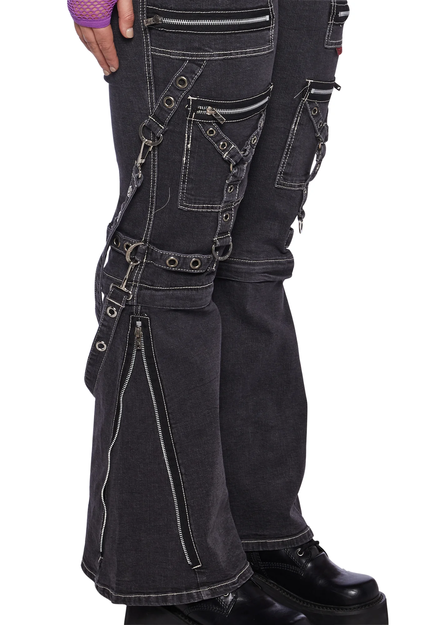 Plus Zip to Zip Pants - Black Denim - Image 6