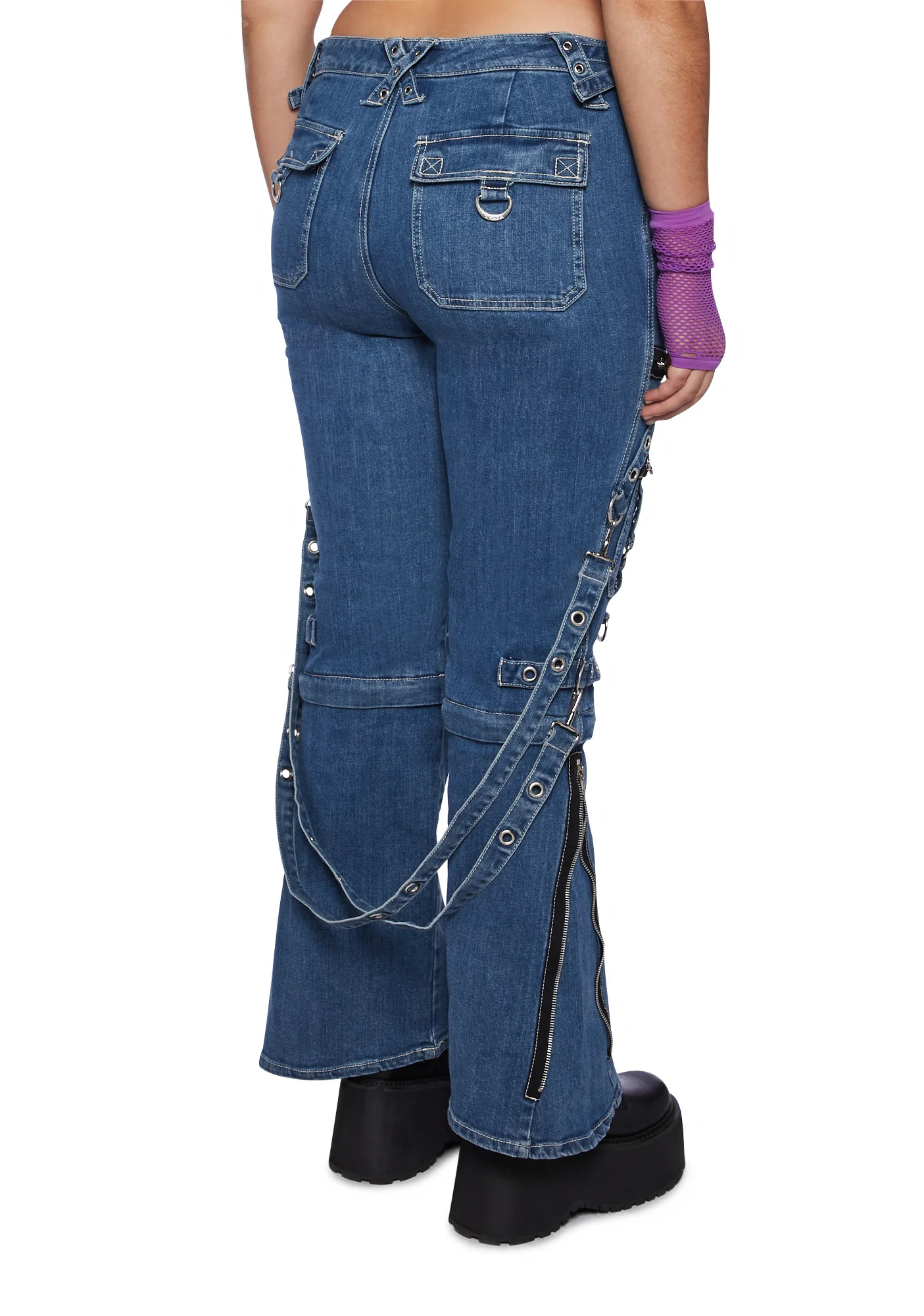 Plus Zip to Zip Pants - Blue Denim - Image 4