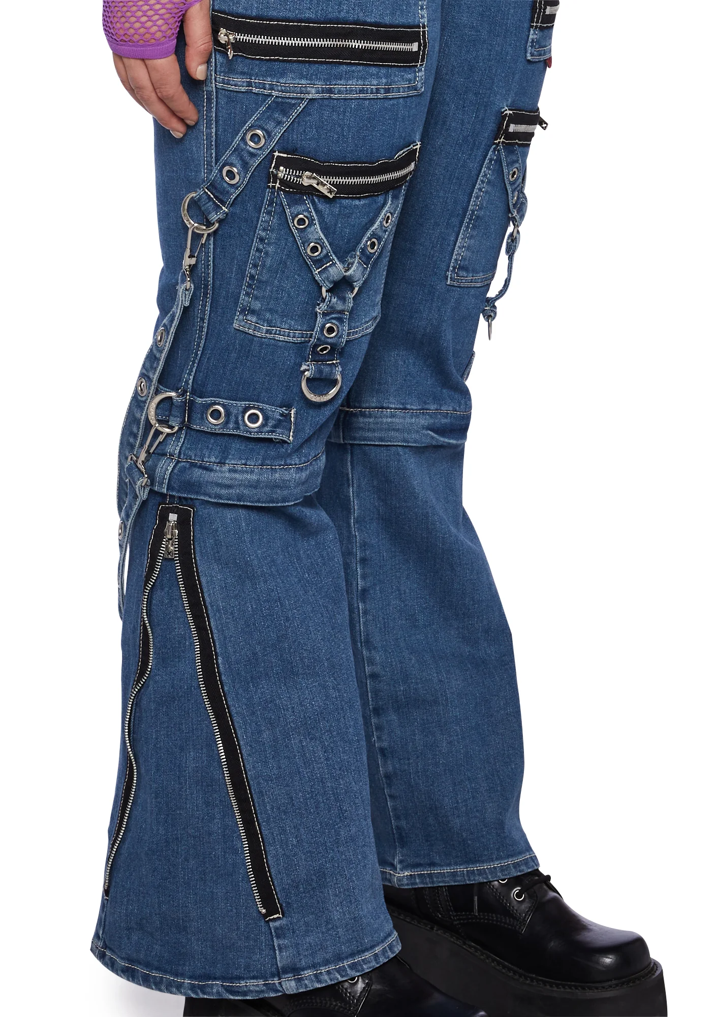 Plus Zip to Zip Pants - Blue Denim - Image 6