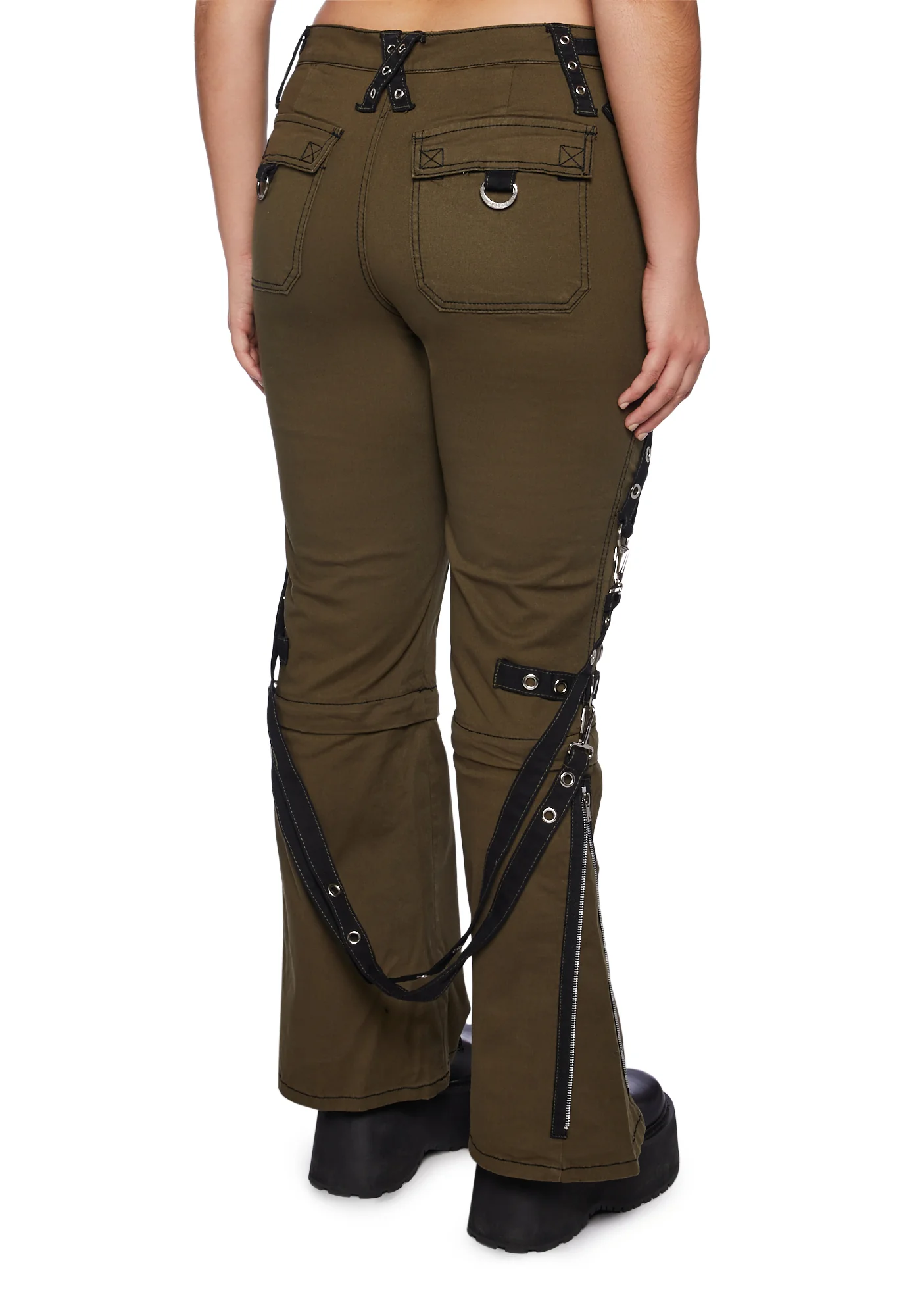 Plus Zip To Zip Pants - Green - Image 4
