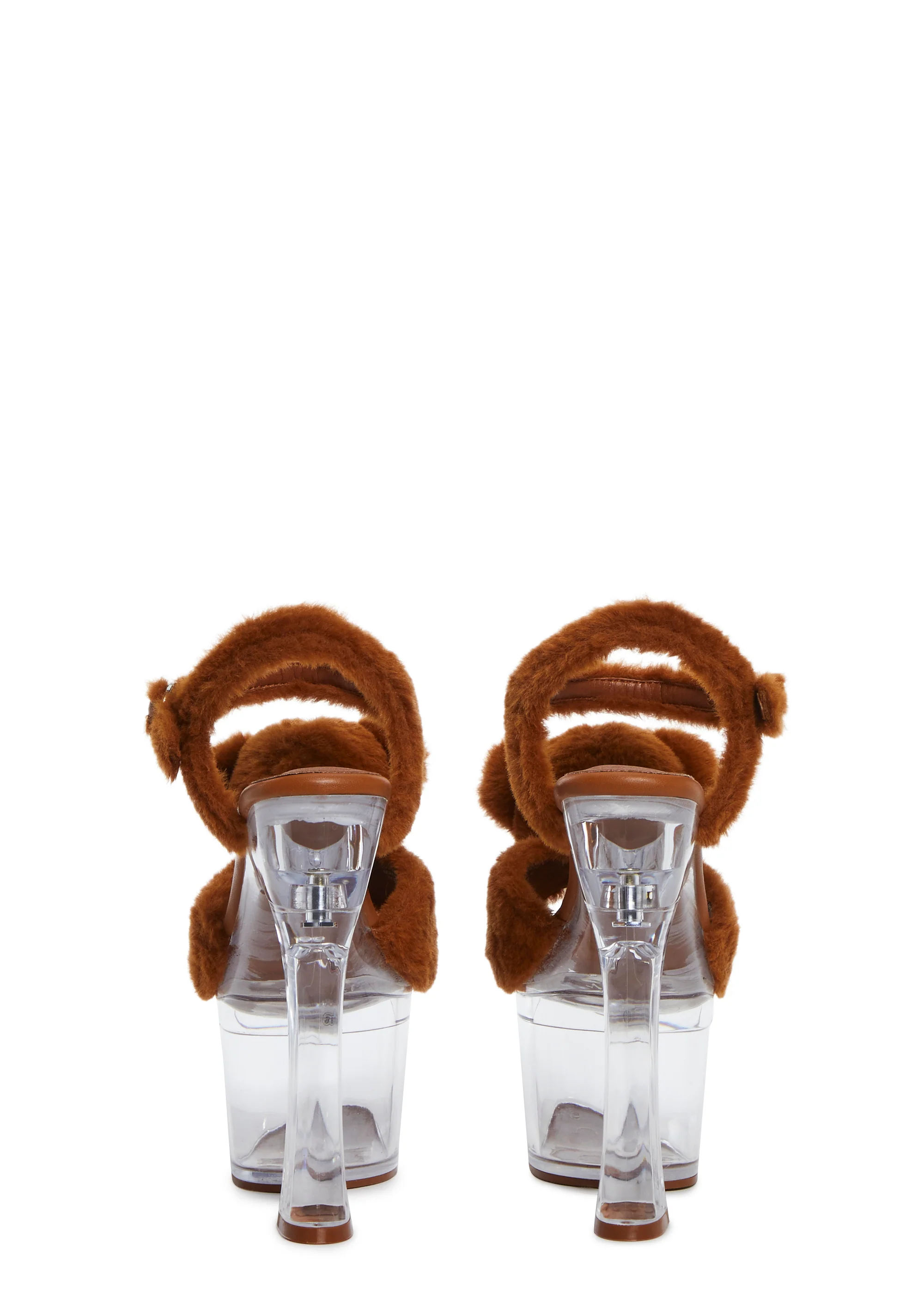 Plush Paws Platform Heels - Brown - Image 4