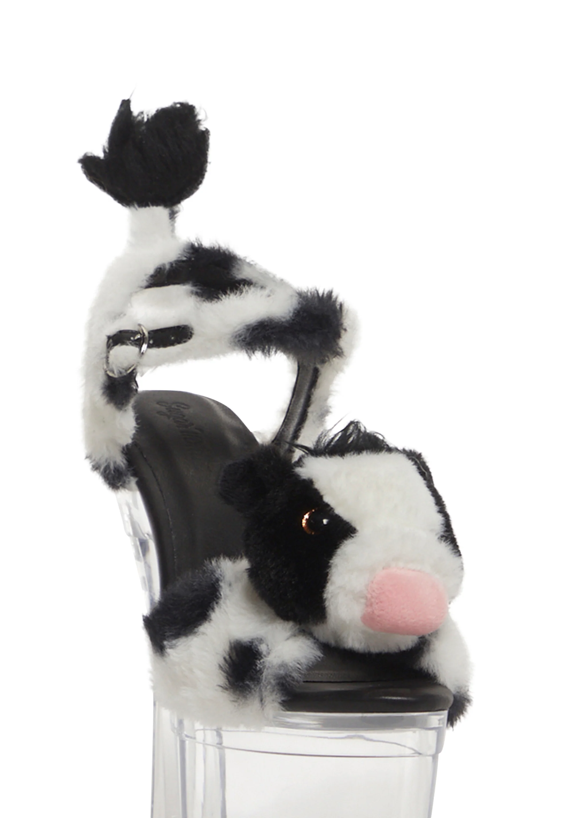 Plush Paws Platform Heels - Black/White - Image 2