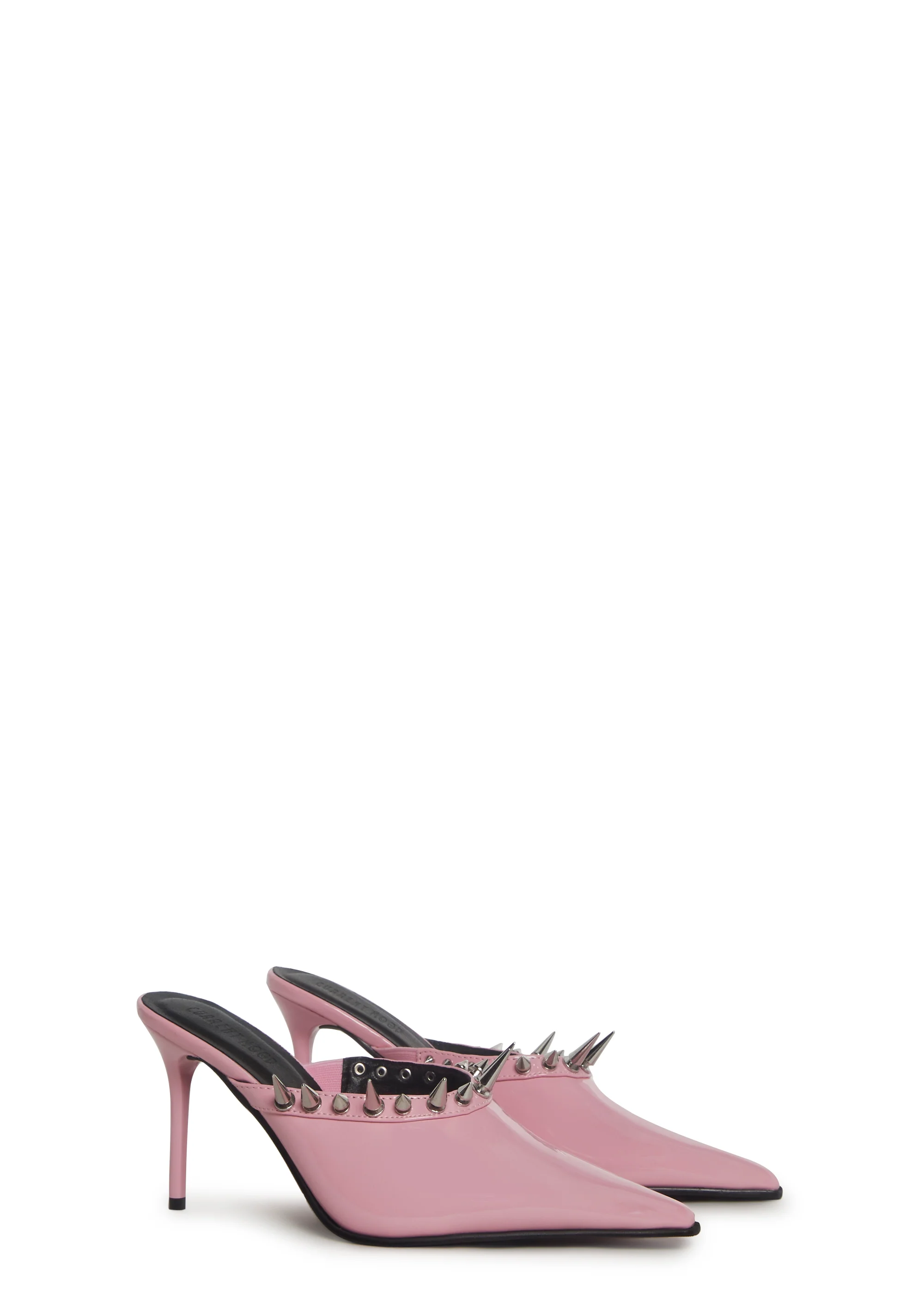 On Your Toes Spiked Mules - Pink - Image 3