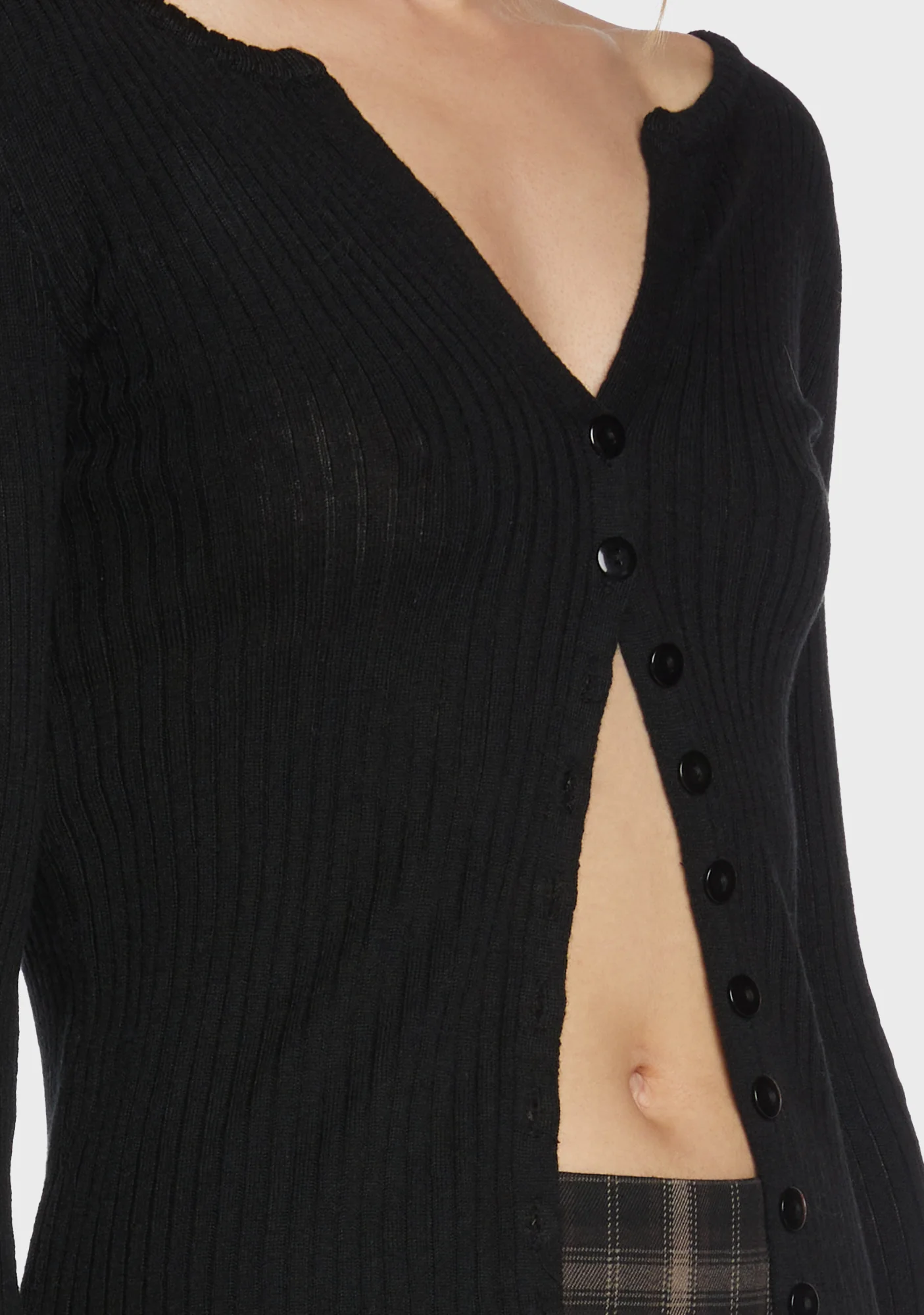 Poised For Success Ribbed Cardigan - Black - Image 2