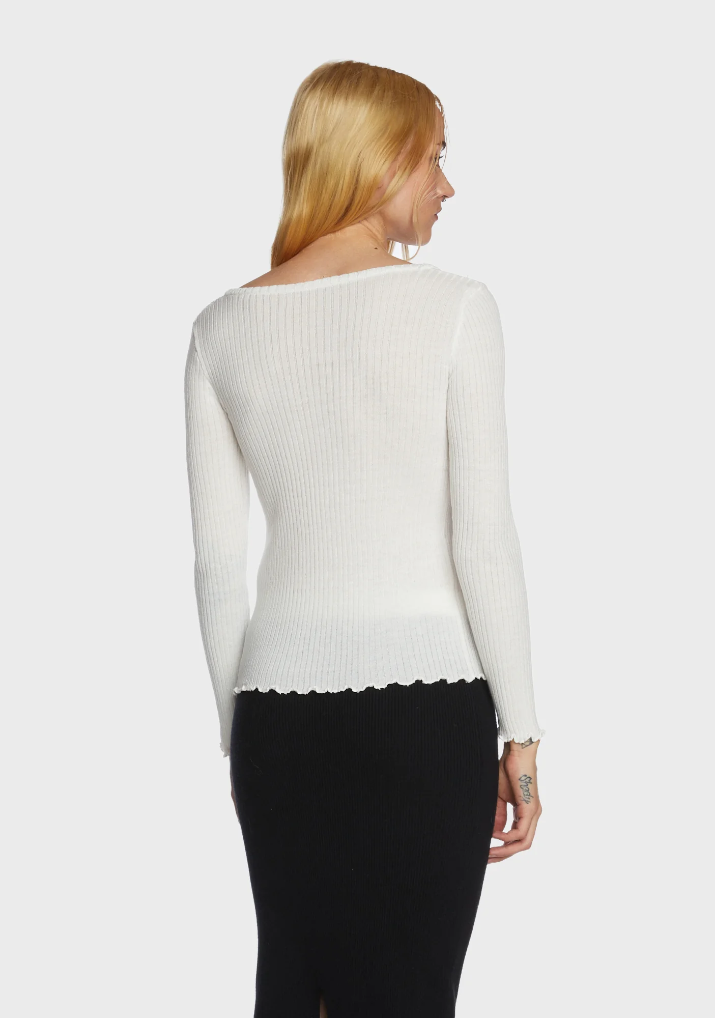 Poised For Success Ribbed Cardigan - White - Image 5