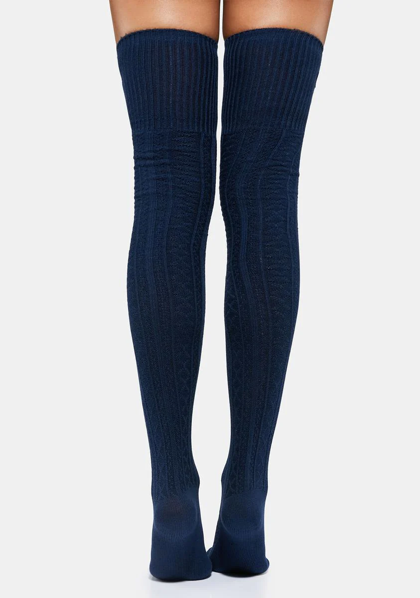 Polar Cozy Heart Knit Thigh High Socks - Image 3