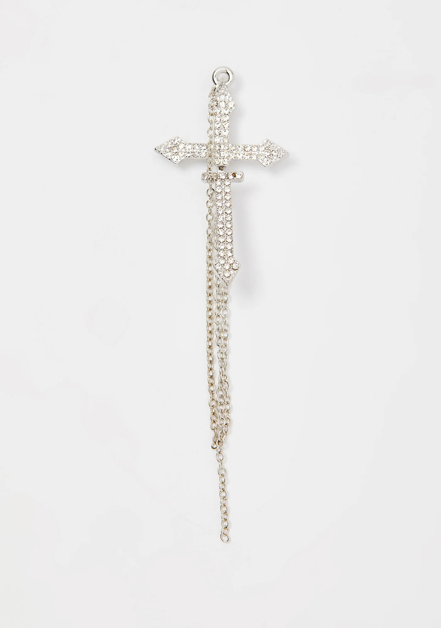 Polished Faith Cross Earring - Image 2