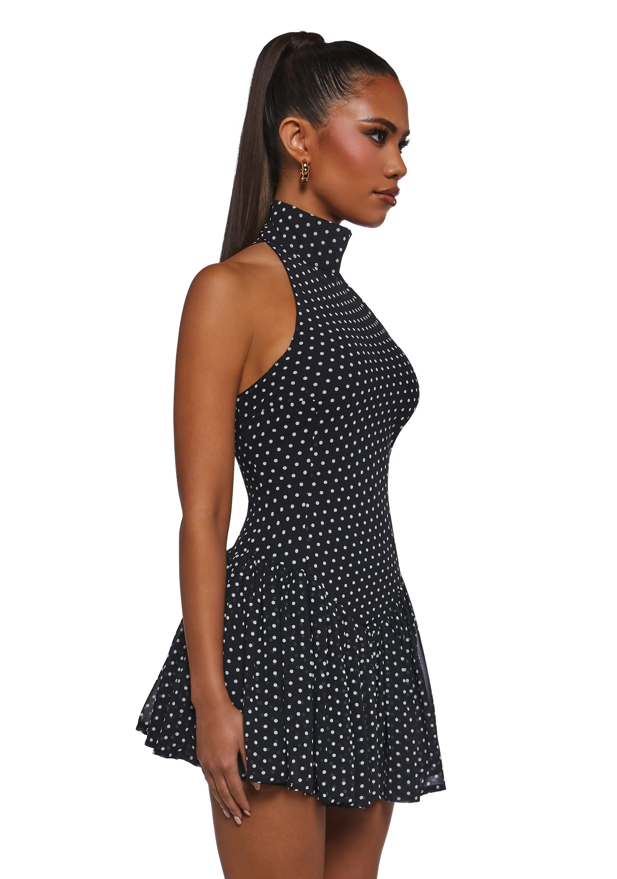 Main Character Polka Dot Dress - Black - Image 3