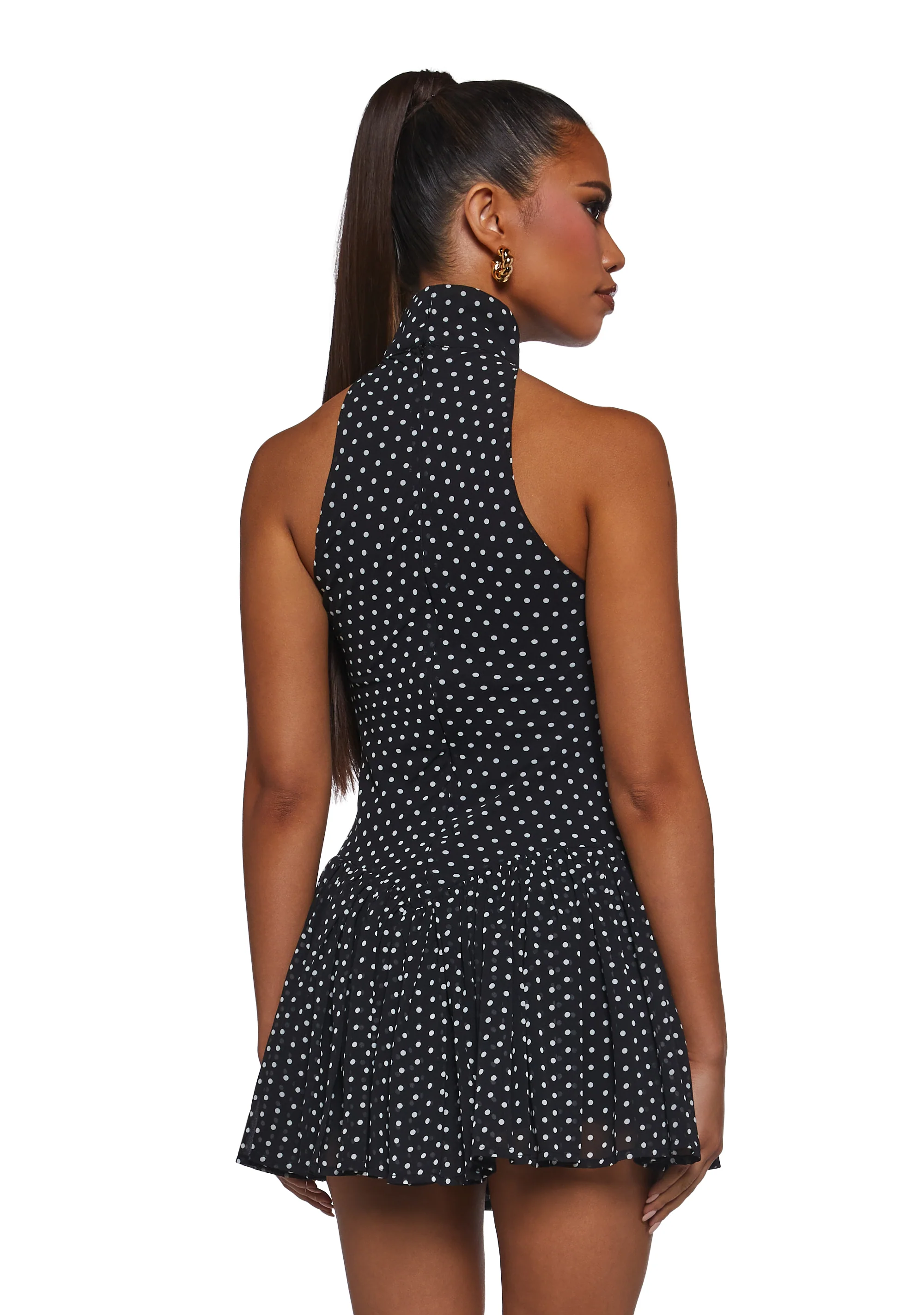 Main Character Polka Dot Dress - Black - Image 4