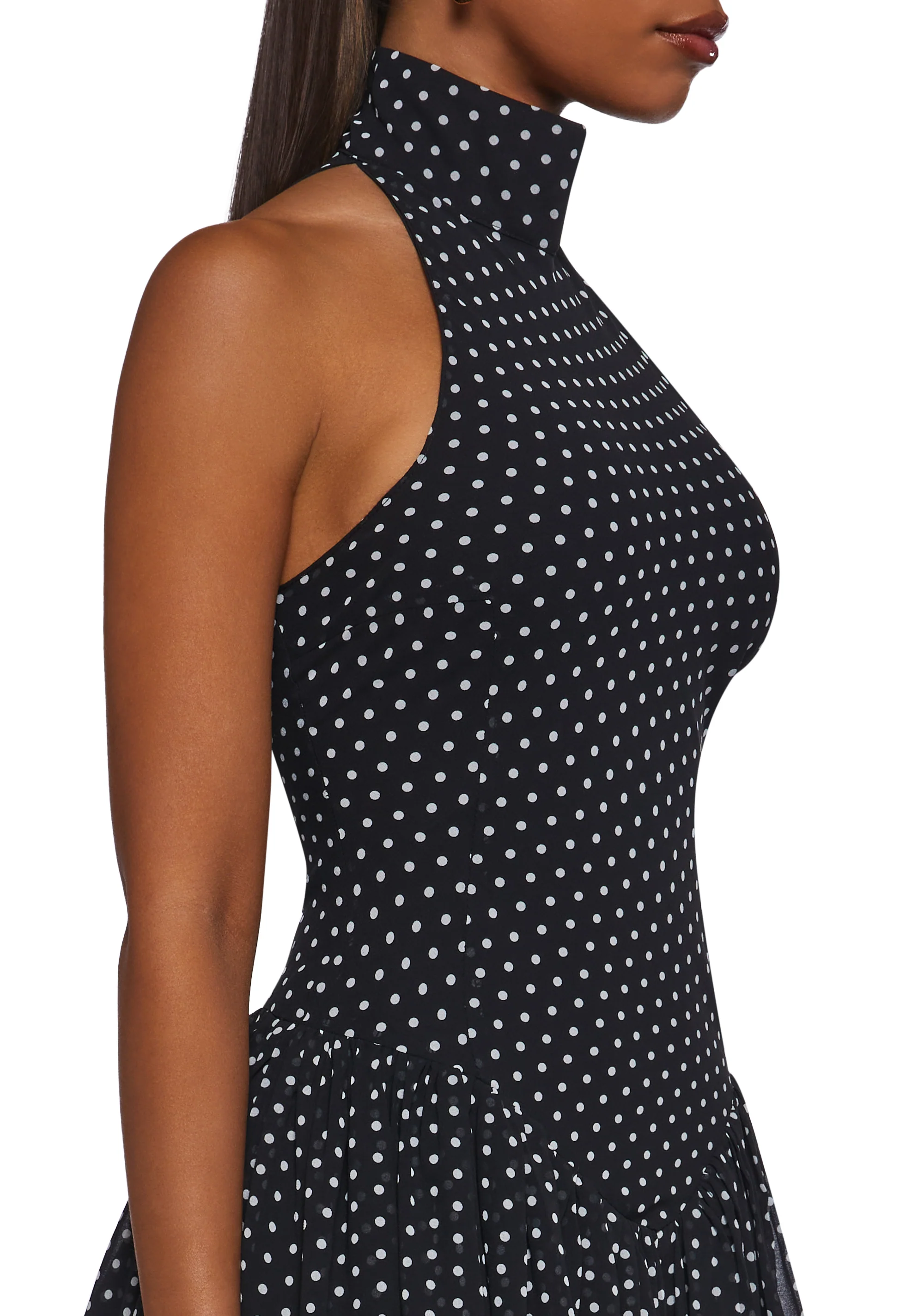 Main Character Polka Dot Dress - Black - Image 5