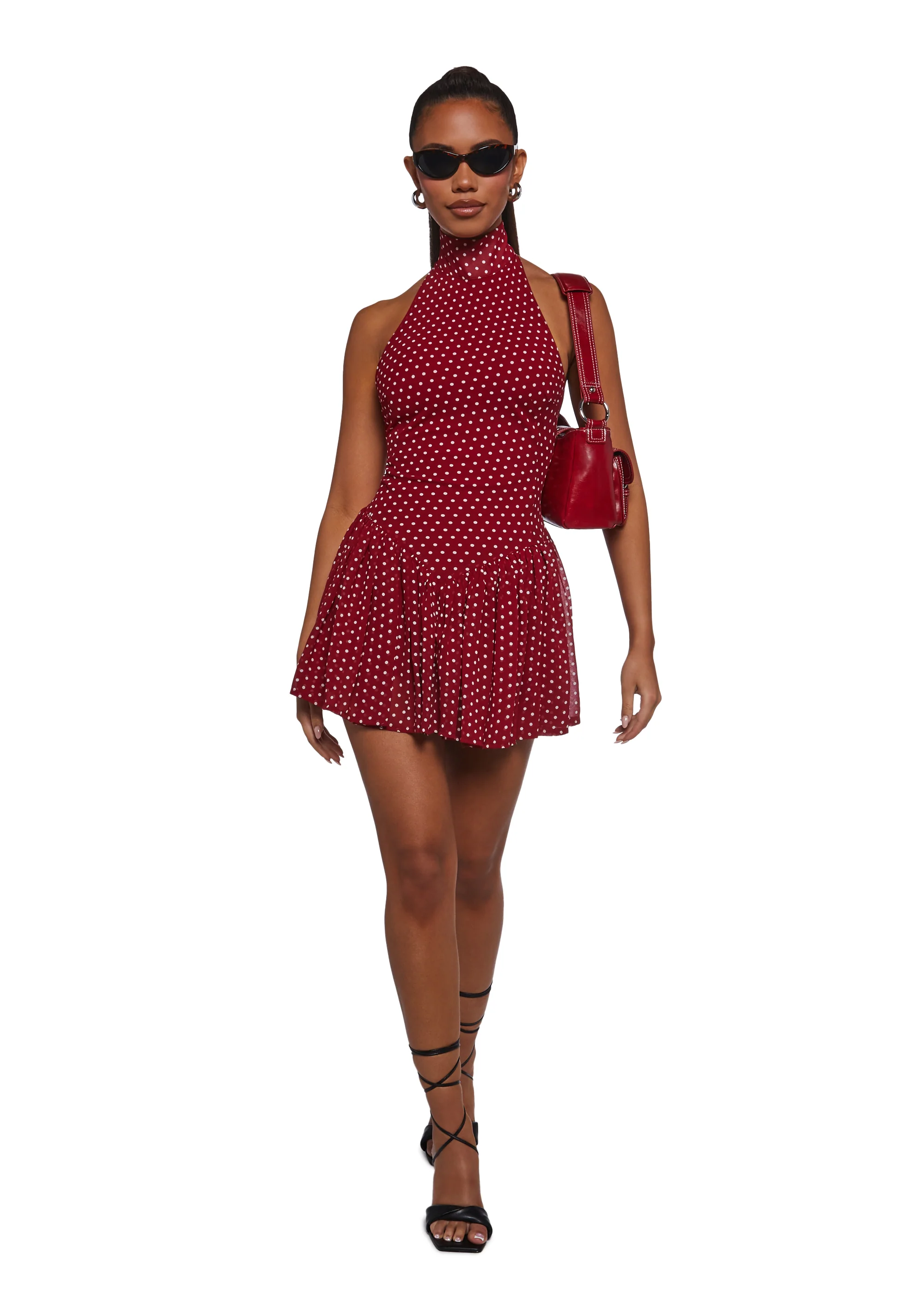 Main Character Polka Dot Dress - Red - Image 2