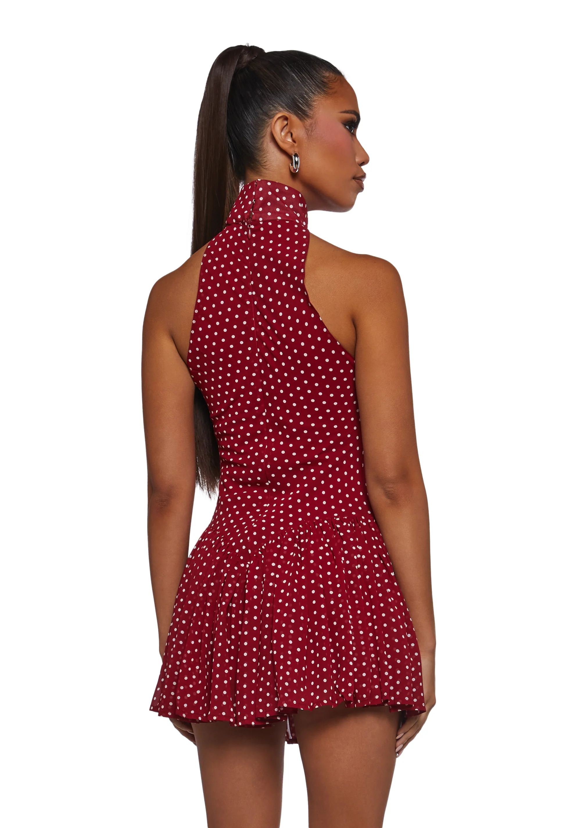 Main Character Polka Dot Dress - Red - Image 4