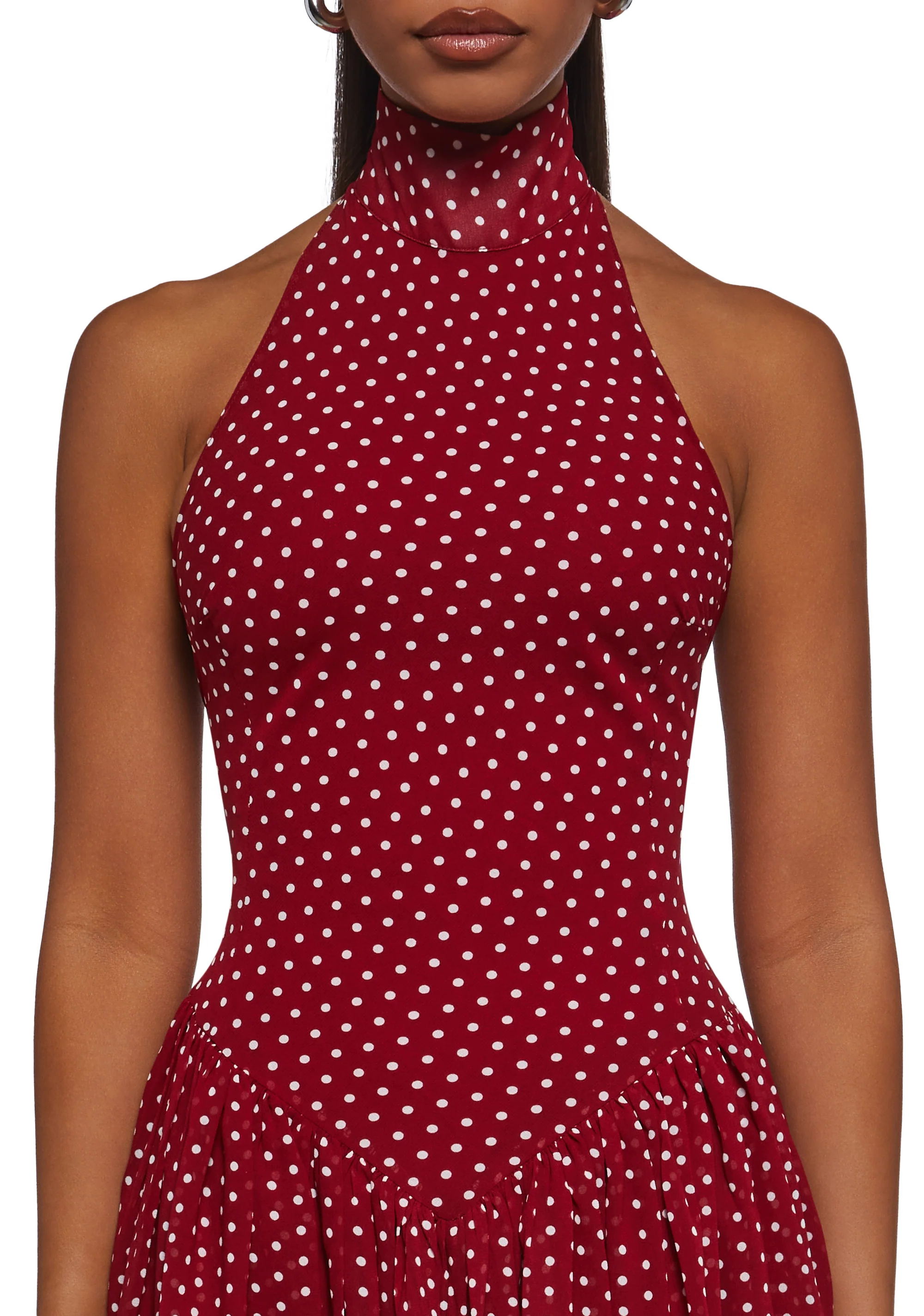 Main Character Polka Dot Dress - Red - Image 5